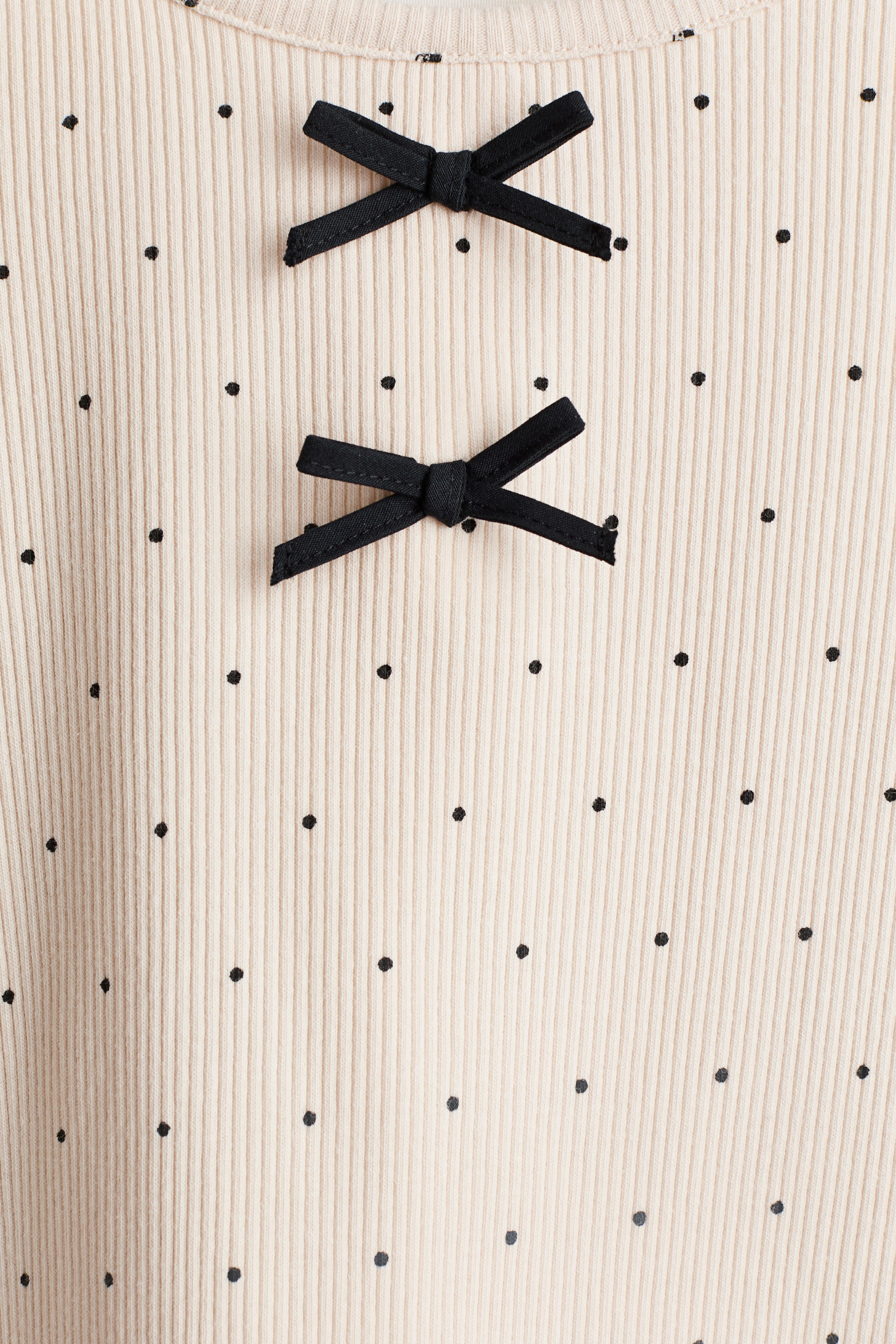 拡大画像を表示: コットンリブトップス - Light beige/Spotted - Kids | H&M JP 2