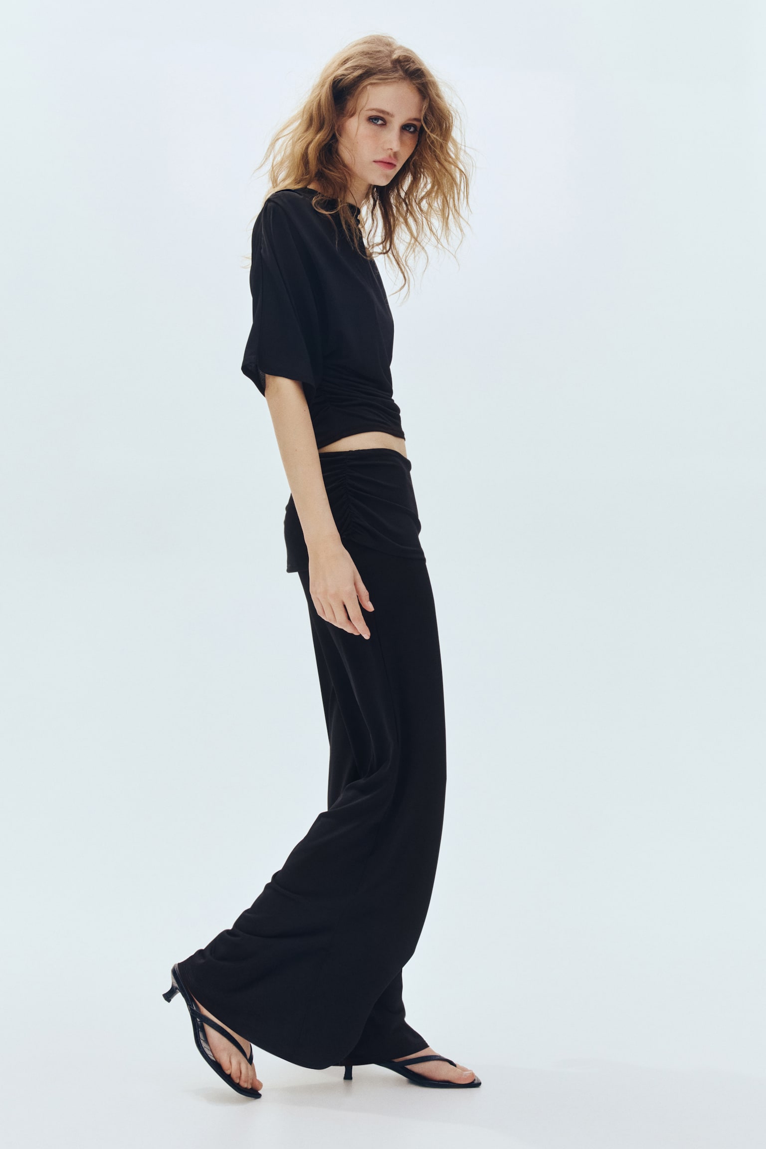 Женские брюки H&M Draped Fine-Knit, цвет: Чёрный — фото 3