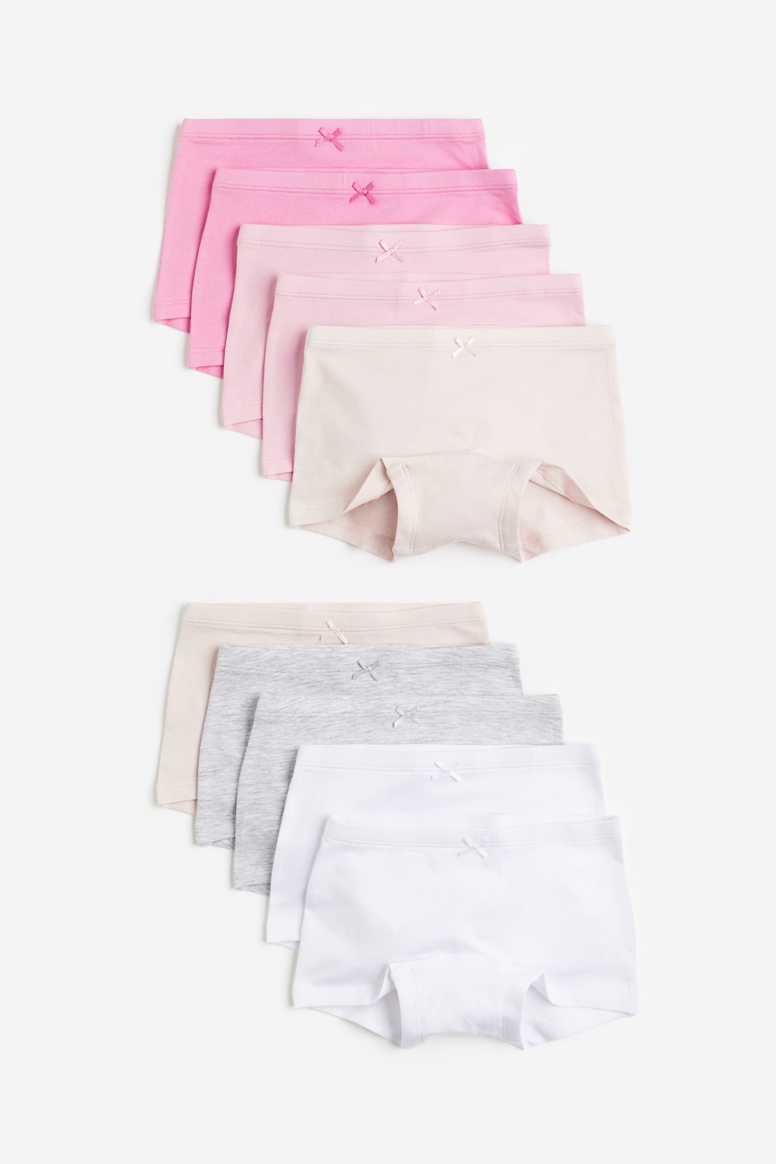 10-pack Cotton Boxer Briefs - Pink/Light pink/Light pink/White/Light pink/Light purple/Light yellow - 1