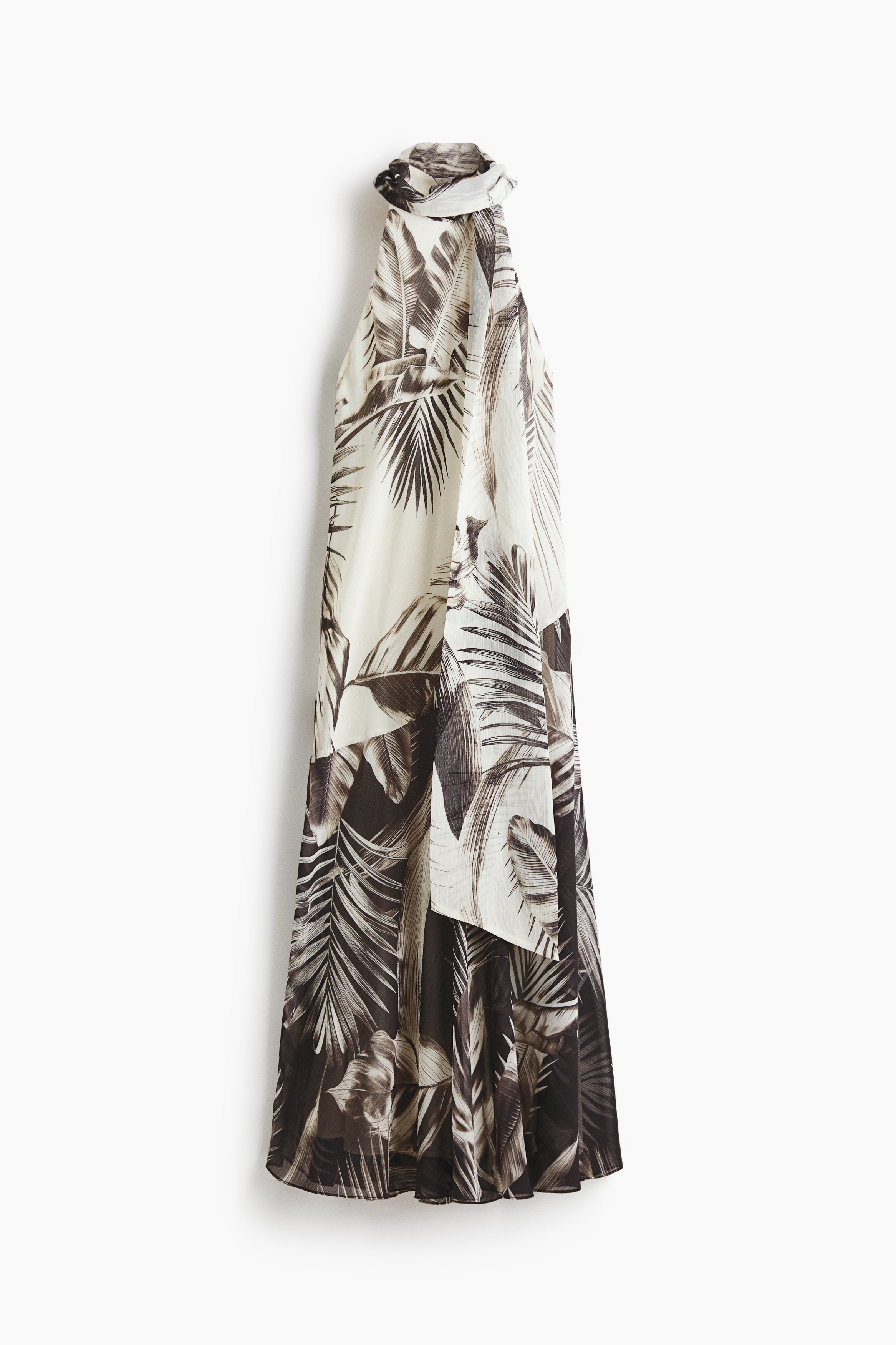 Scarf-detail dress - Cream/Patterned