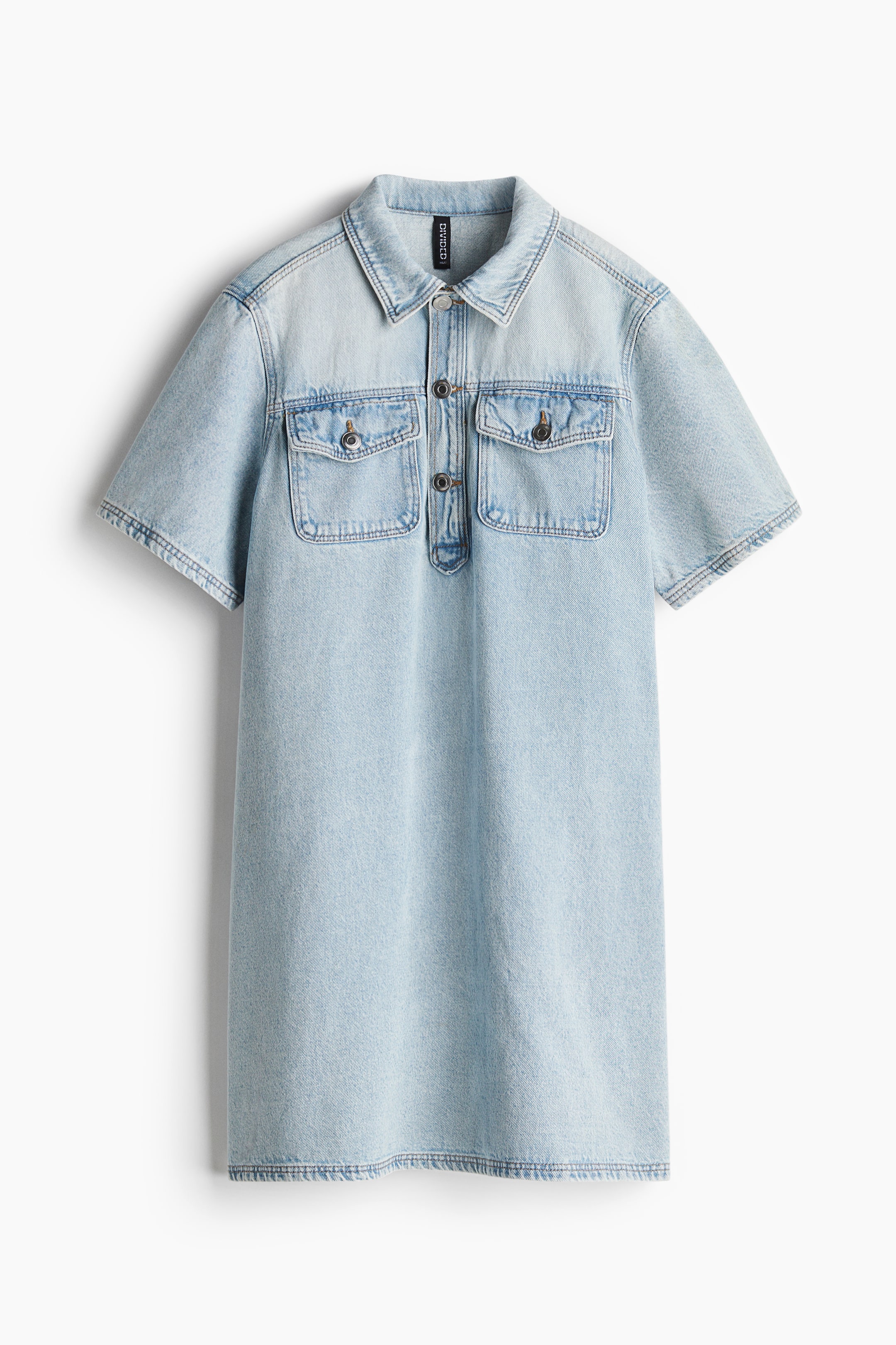 Robe à manches courtes en denim