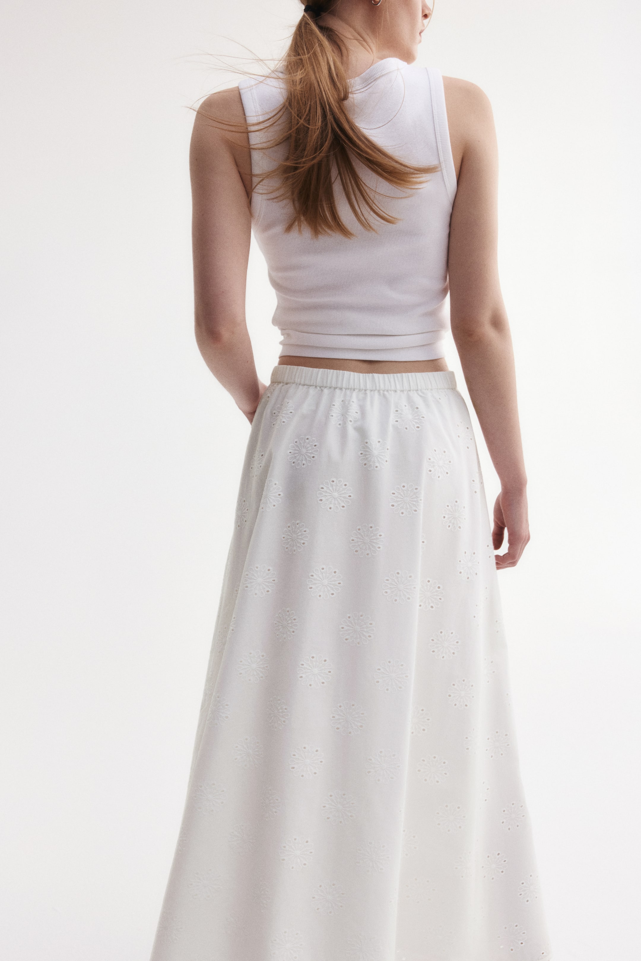 MAMA Eyelet-Embroidered Skirt