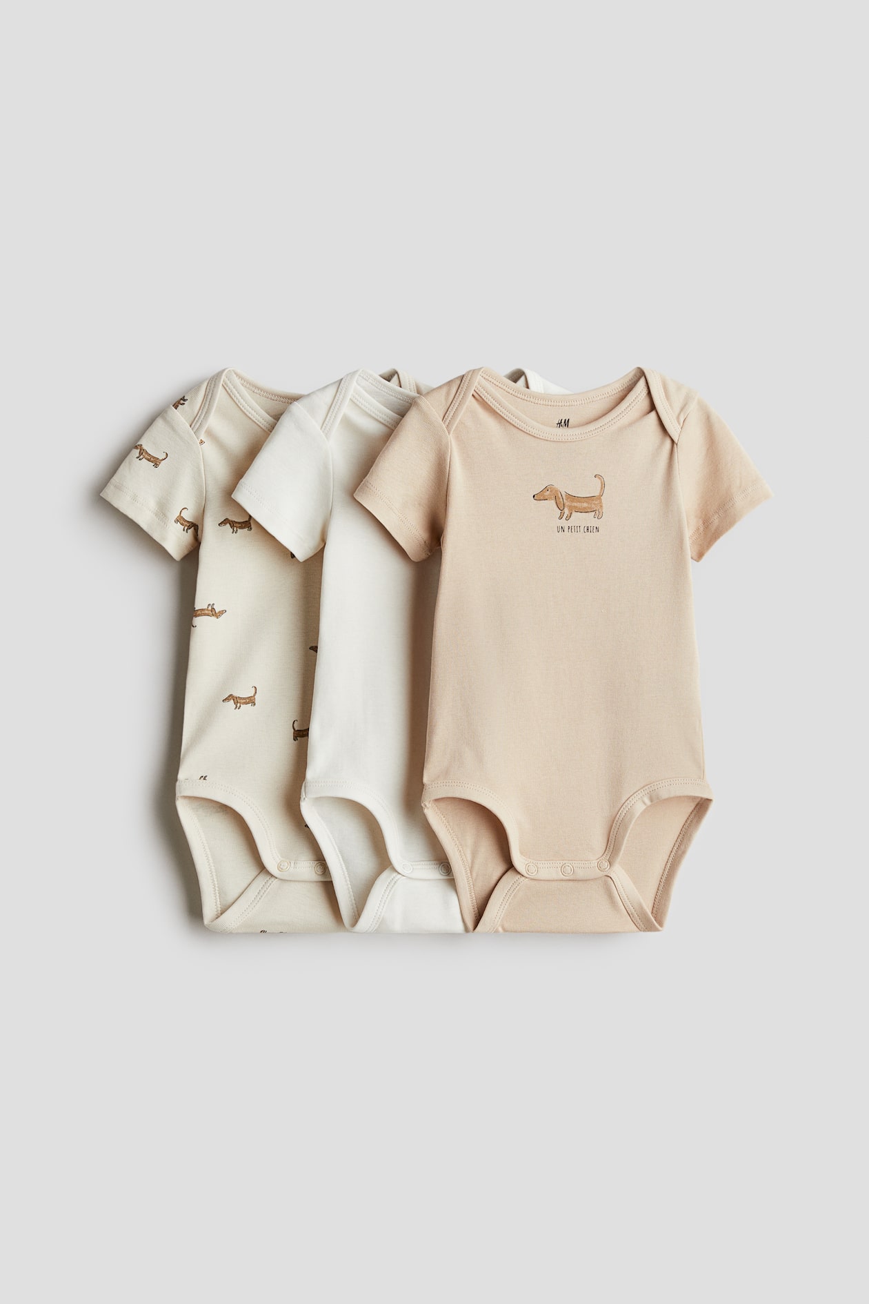 Next TWO WAY ZIP 3 PACK - REGULAR FIT - Kruippakje - neutral/beige