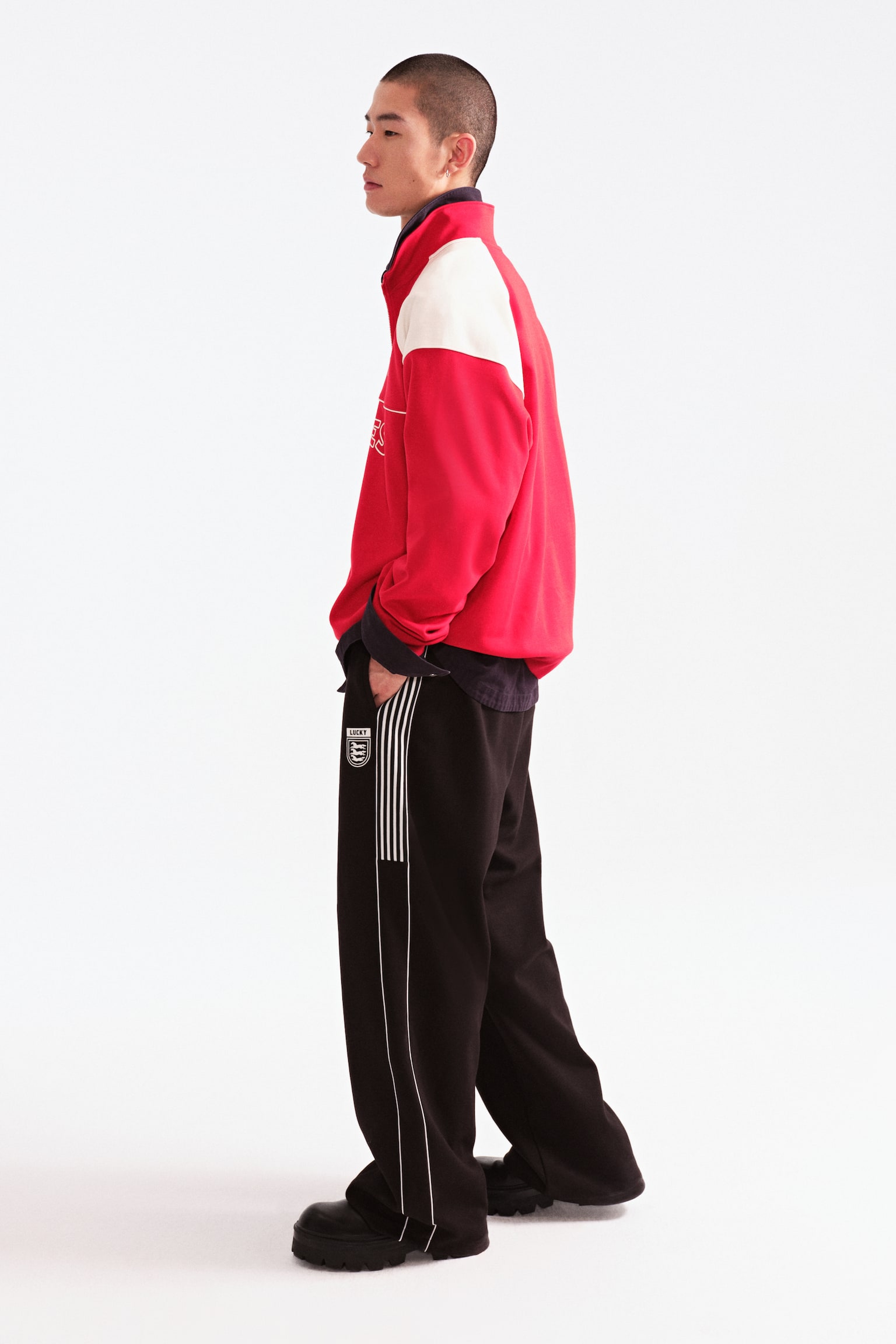 Loose Fit Printed zip-top sweatshirt - Red/Boundless - 6