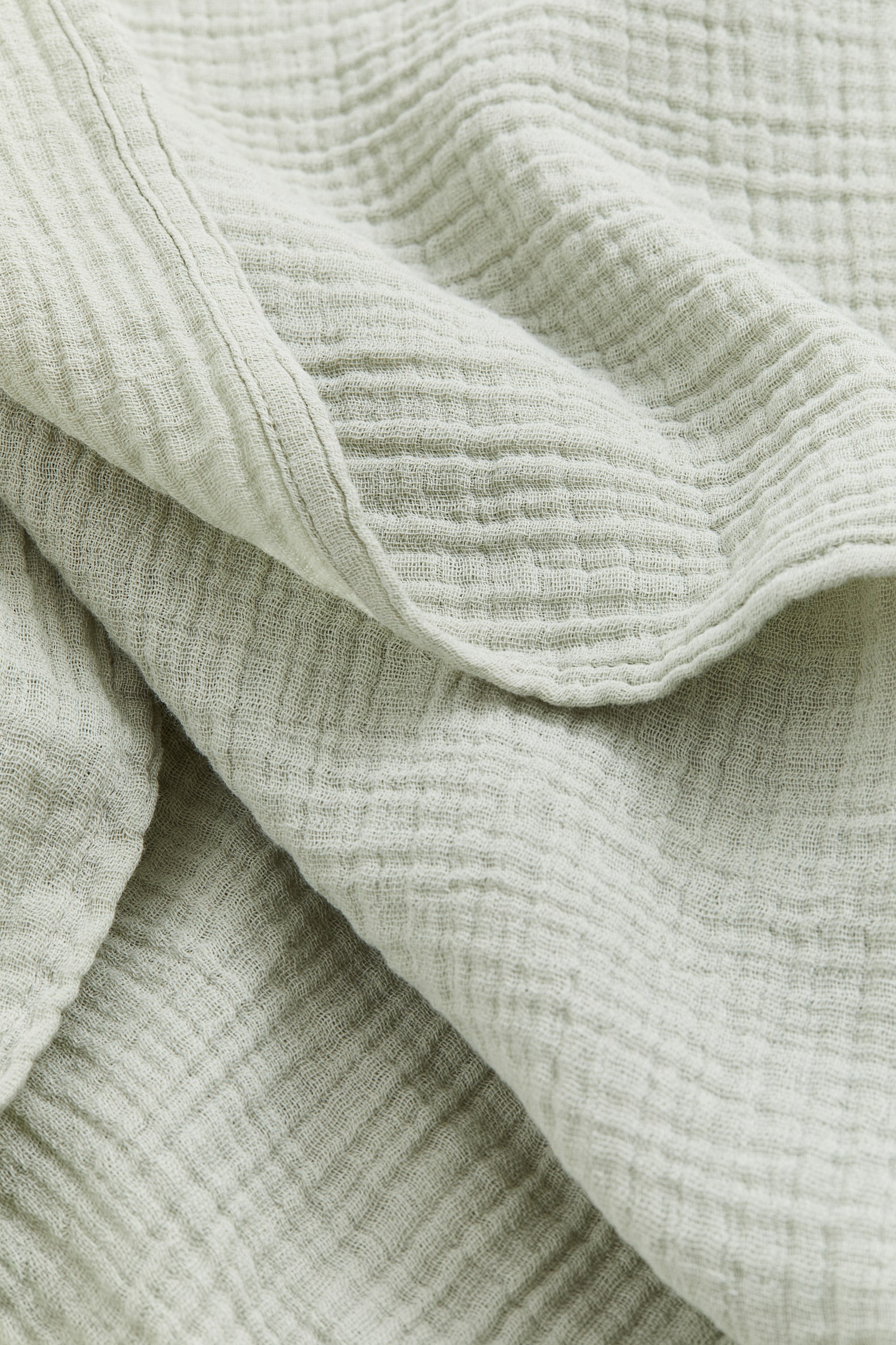 Cotton muslin comfort blanket - Light green/Light beige/White - 2