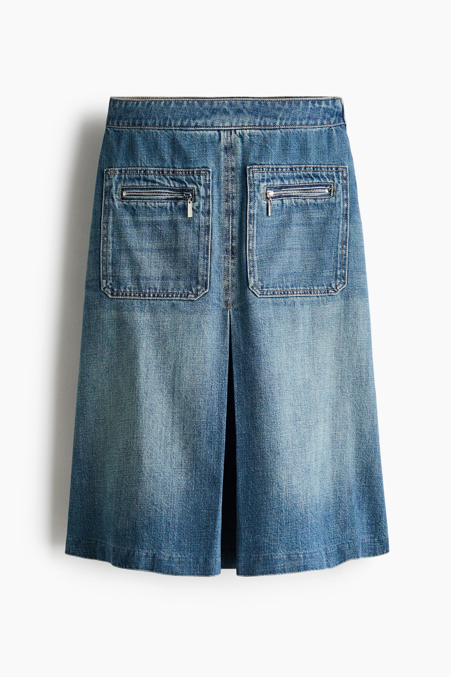 Джинсова спідниця-трапеція - Блакитний денім - 2