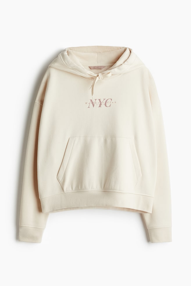 Text-Motif Hoodie - Light beige/NYC/Light gray melange/Paris - 1