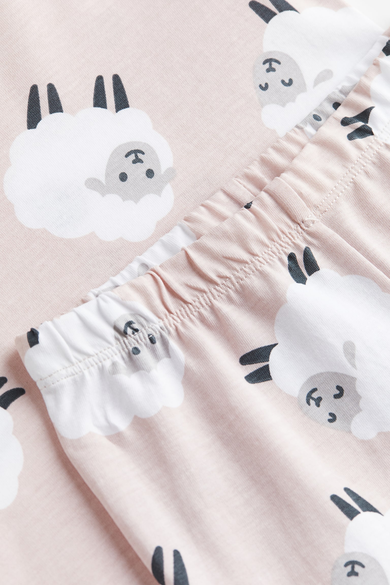 Bộ đồ ngủ jersey cotton - Màu hồng nhạt/Cừu - 2