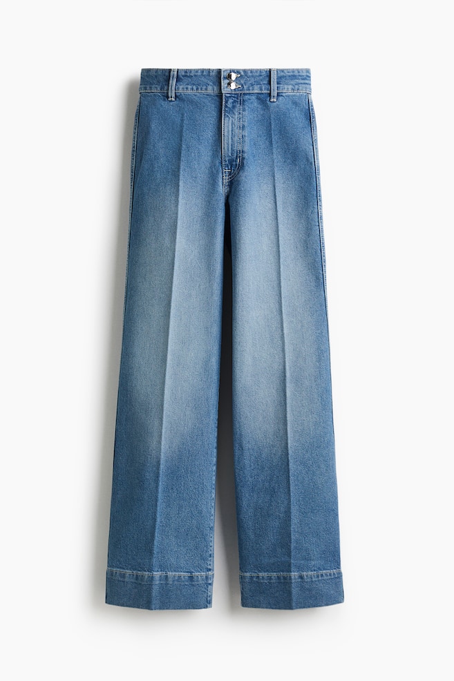 Wide High Jeans - Light denim blue/Dark denim grey/Burgundy/Dark denim blue/Dark denim blue/Dark denim grey/White - 1