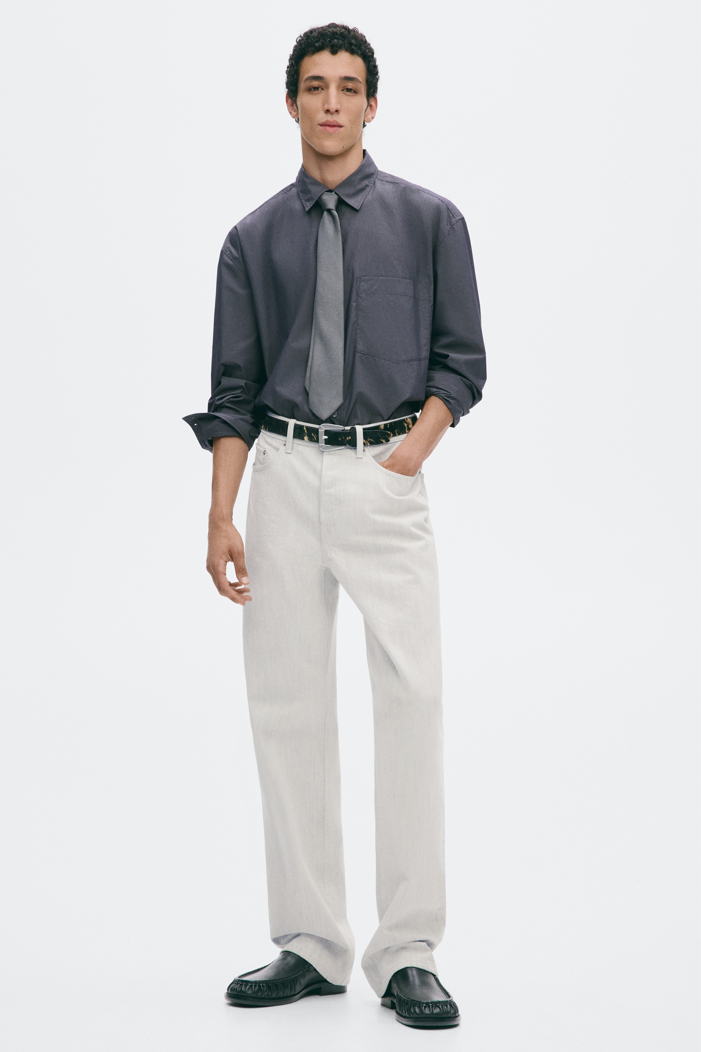 Regular Jeans - Bianco denim/Blu denim scuro
