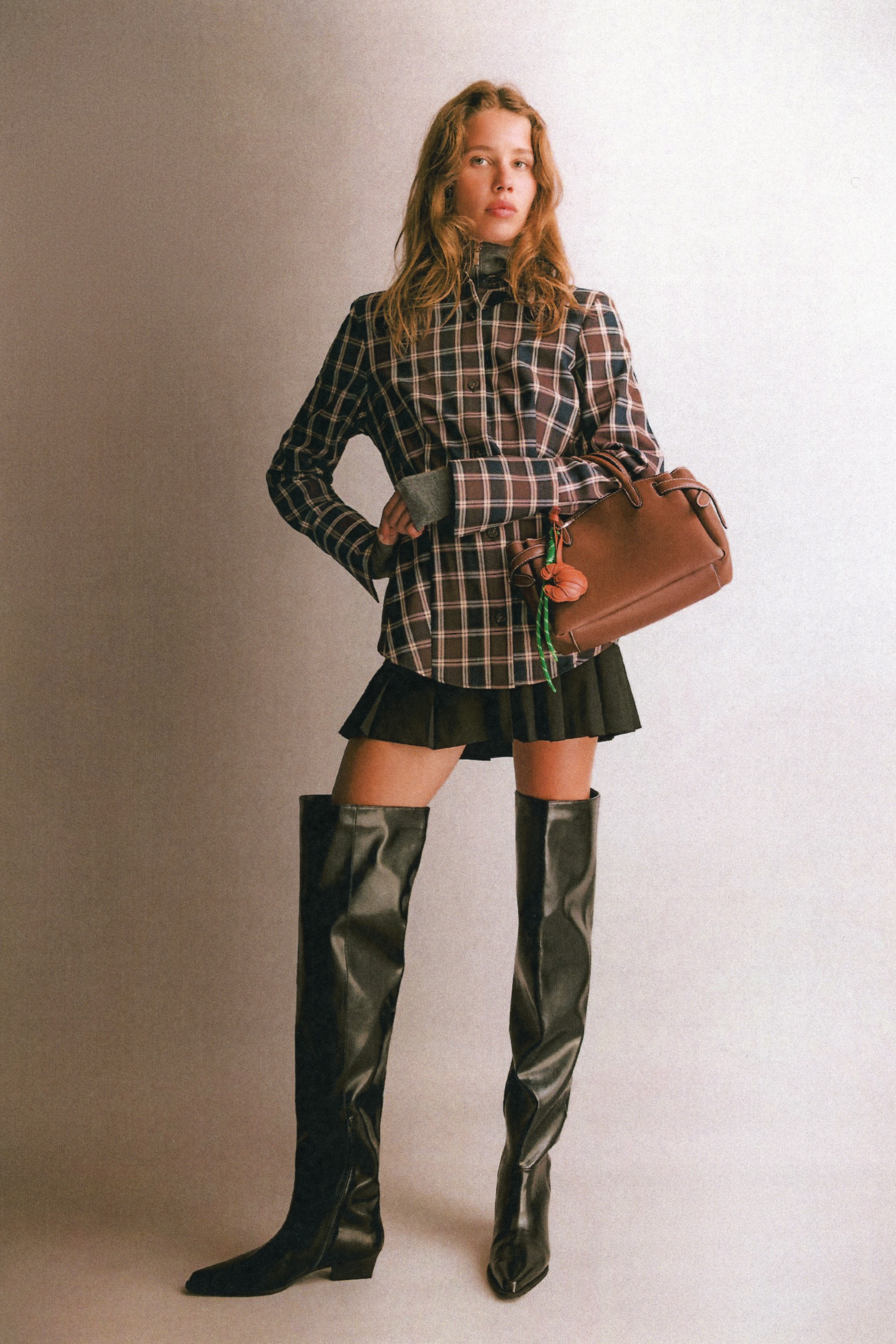 フィットツイルシャツ - カーキグリーン／チェック - レディース | H&M JP