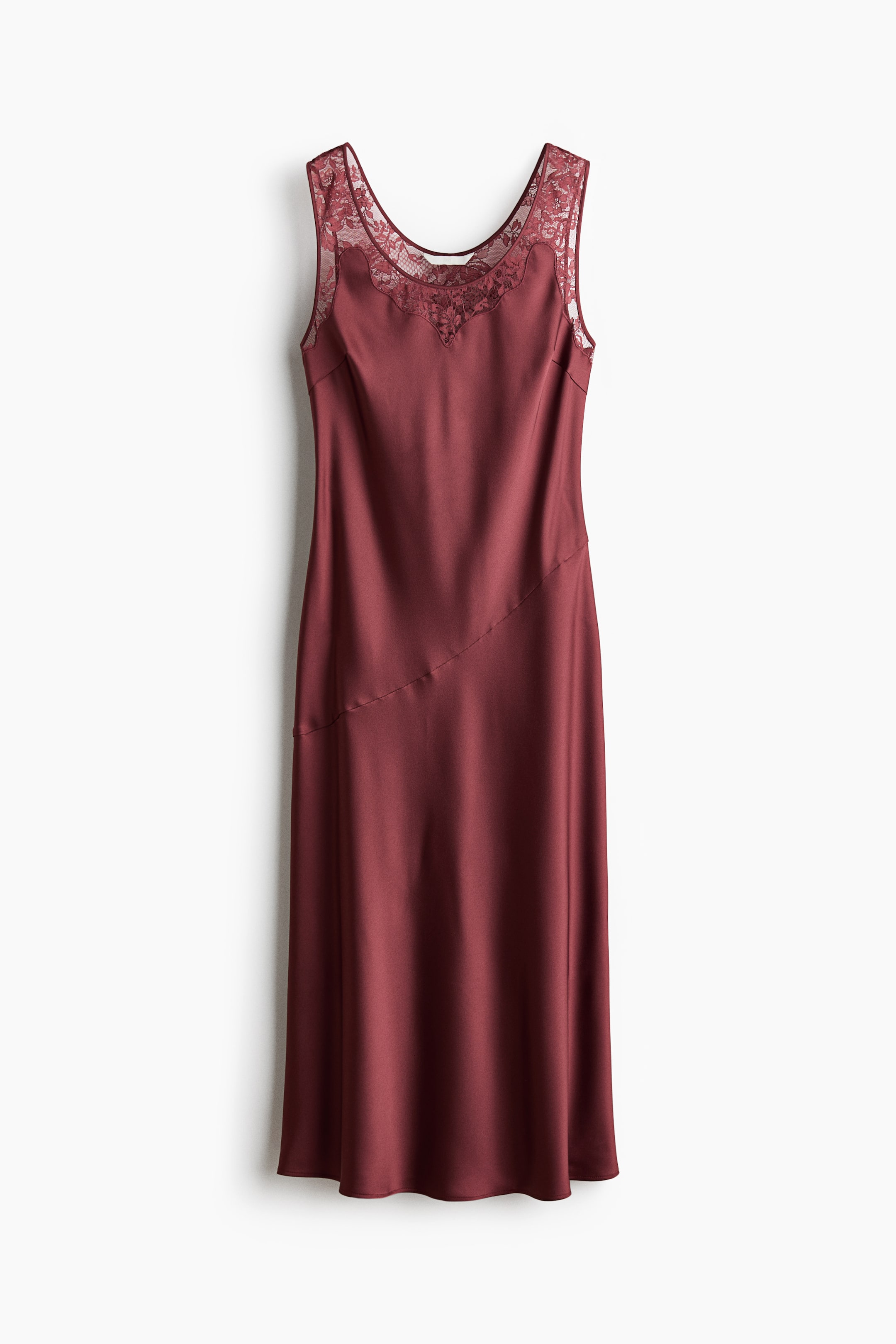 Lace-Inset Satin Dress