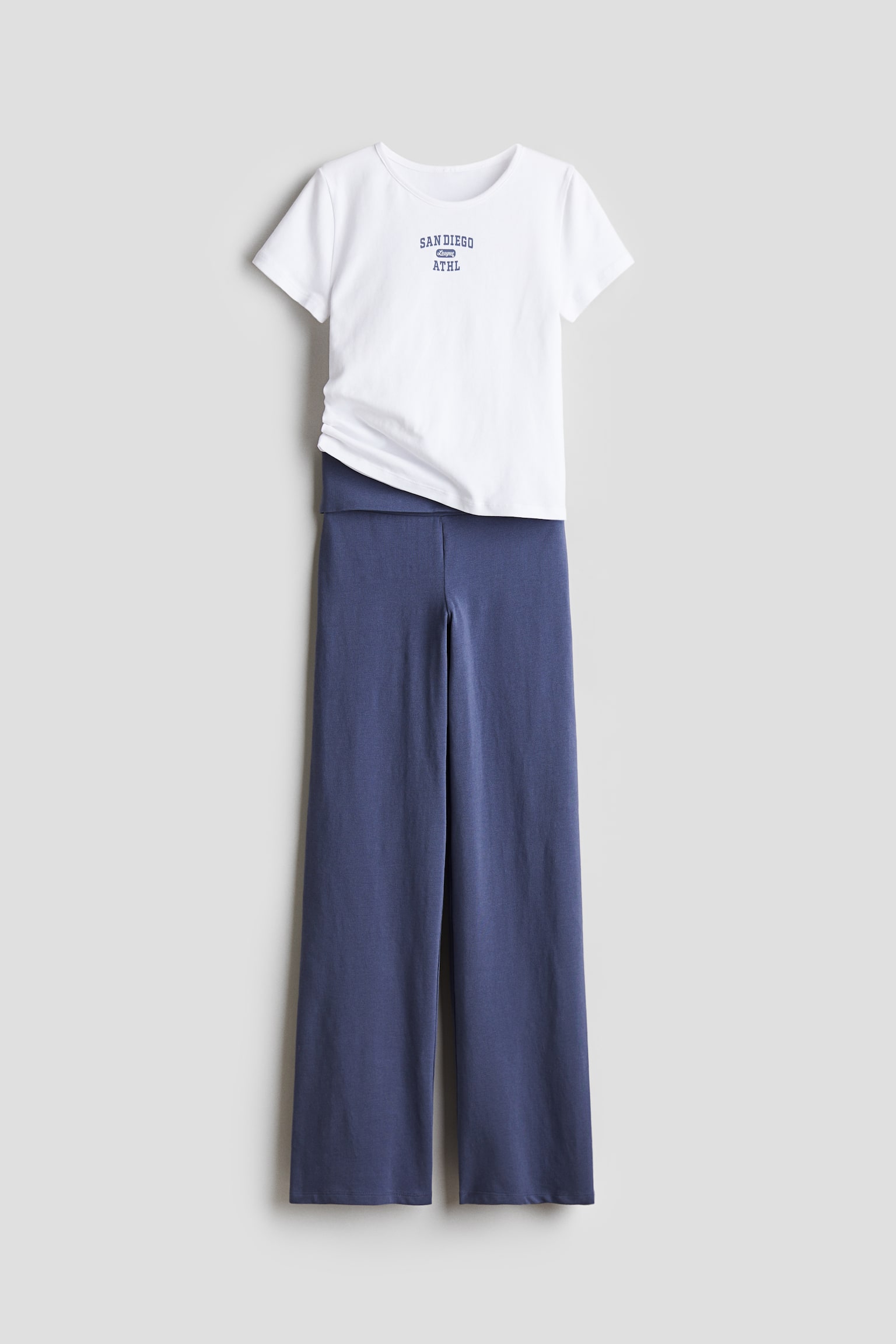 Cotton jersey pyjamas - Steel blue/San Diego/Light grey marl - 1