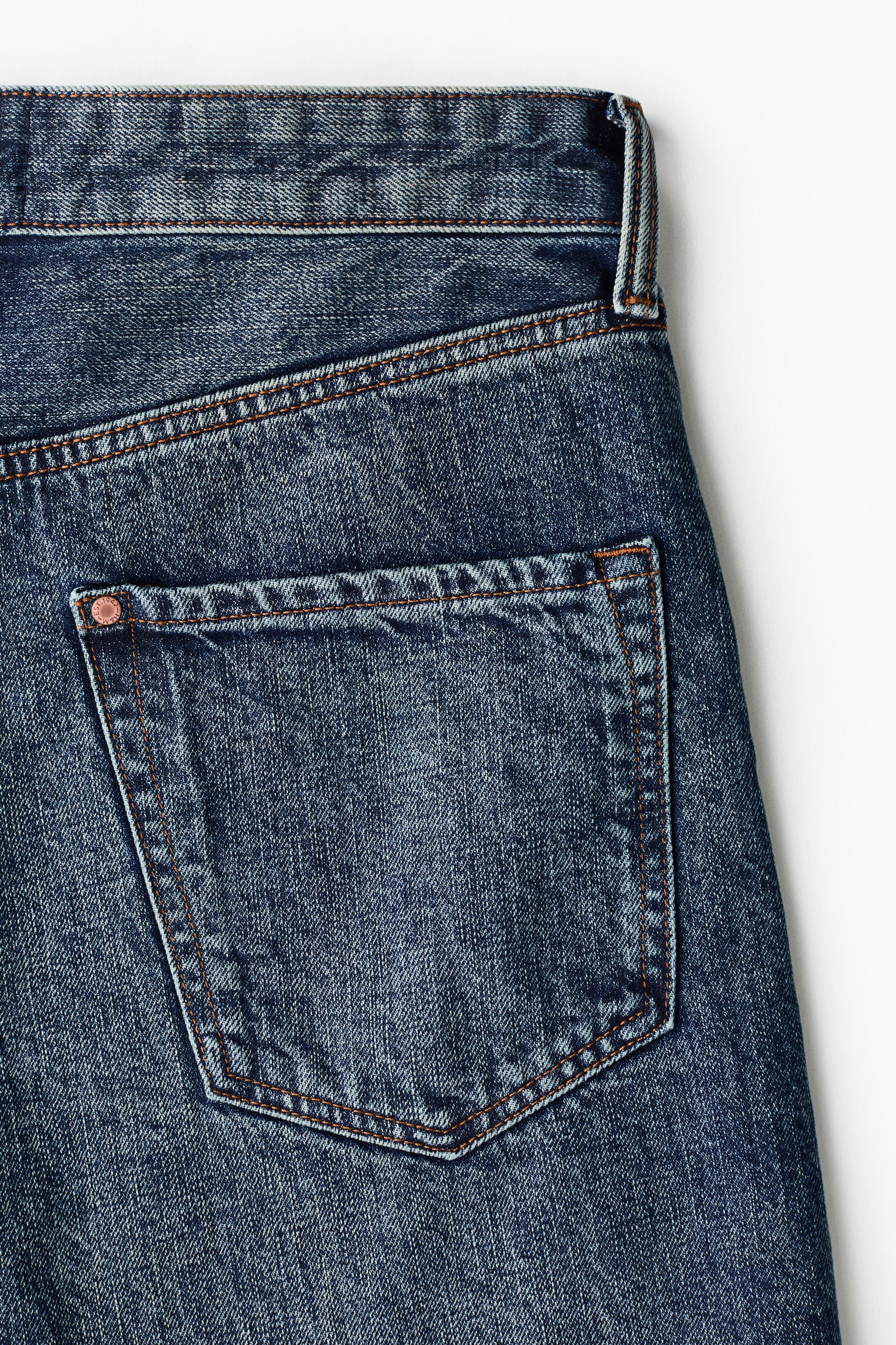 Мужские шорты H&M Relaxed Denim, цвет: Тёмный джинсовый синий — фото 4