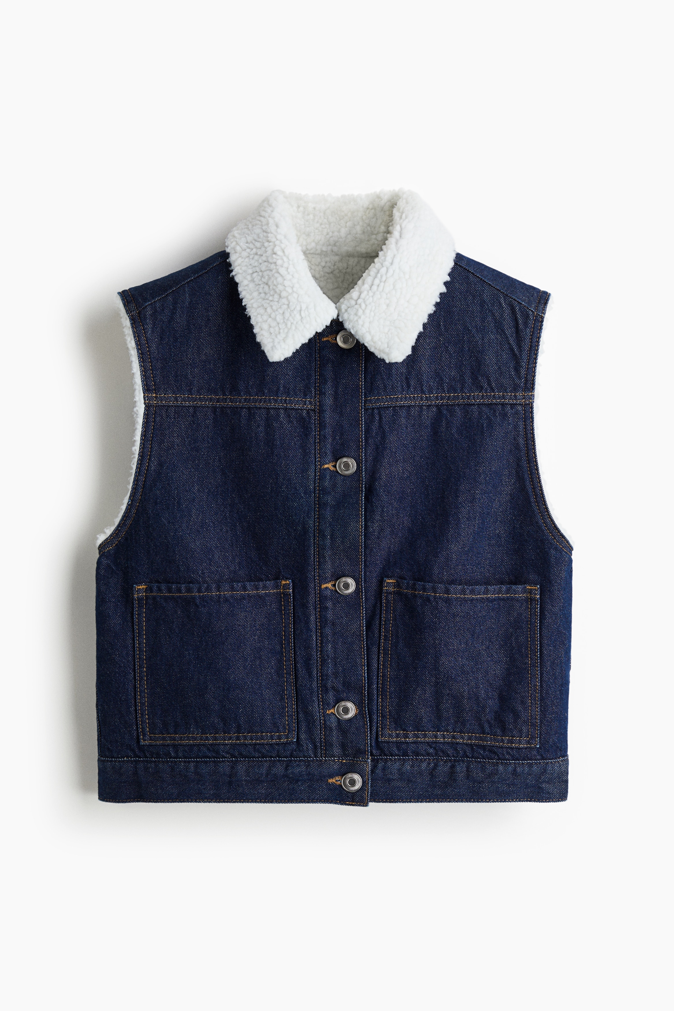 Dżinsowa kamizelka double face - Ciemnoniebieski denim