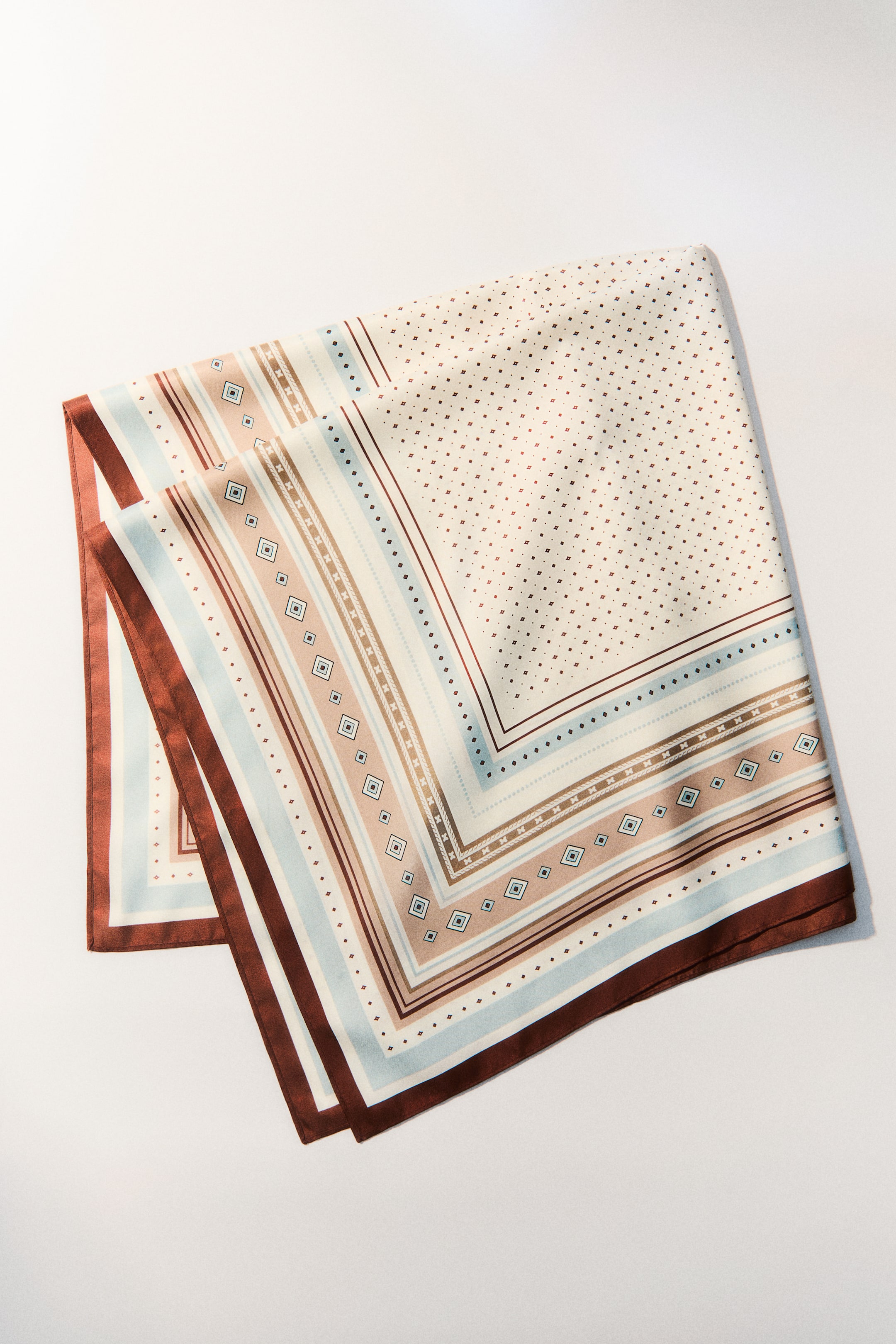 View larger image: Patterned scarf - White/Dark blue patterned - Ladies | H&M HK 1