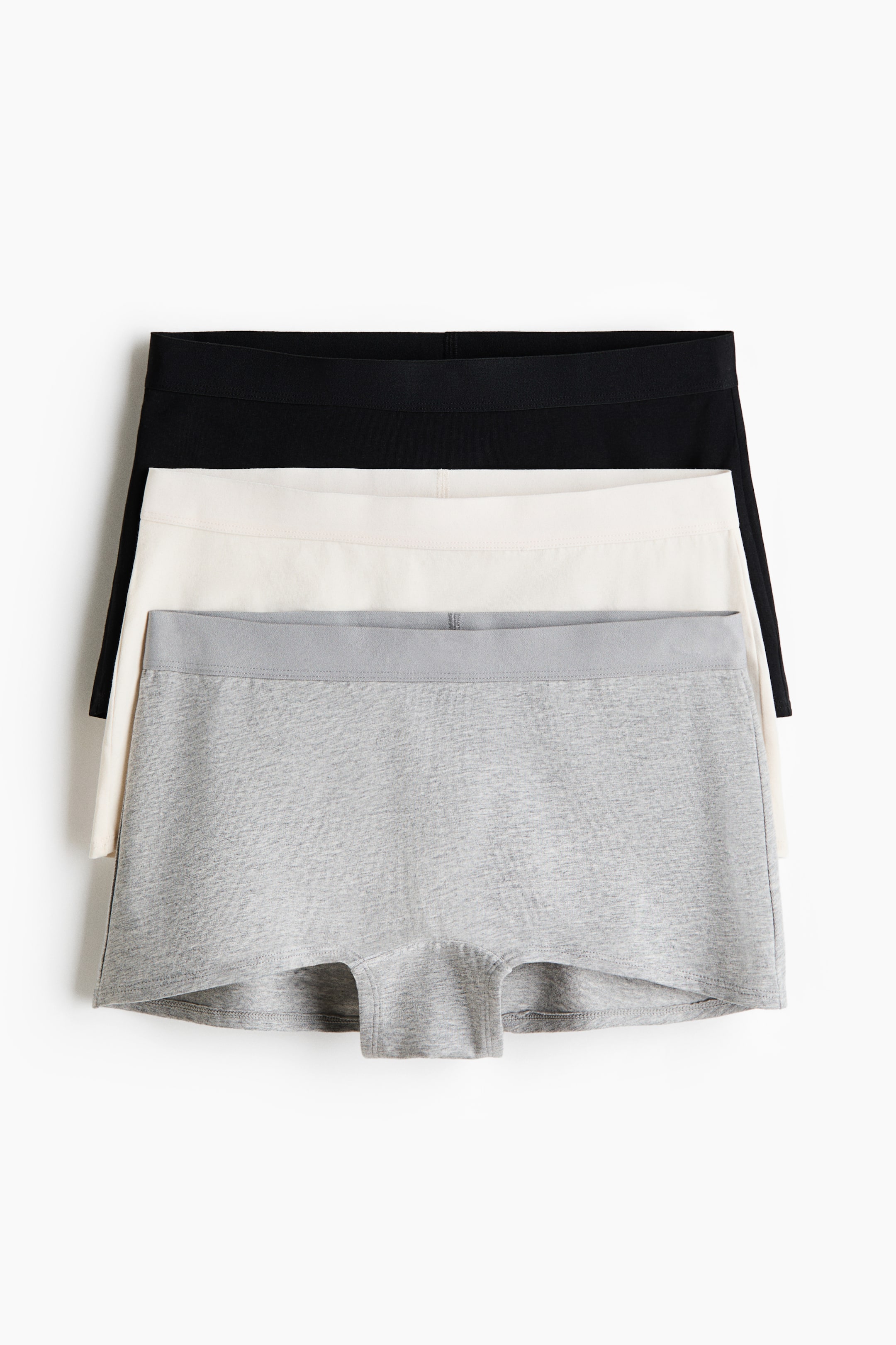 Visualizza immagine più grande: Boxer in cotone 3 pezzi - Grigio chiaro mélange/nero - DONNA | H&M IT 4