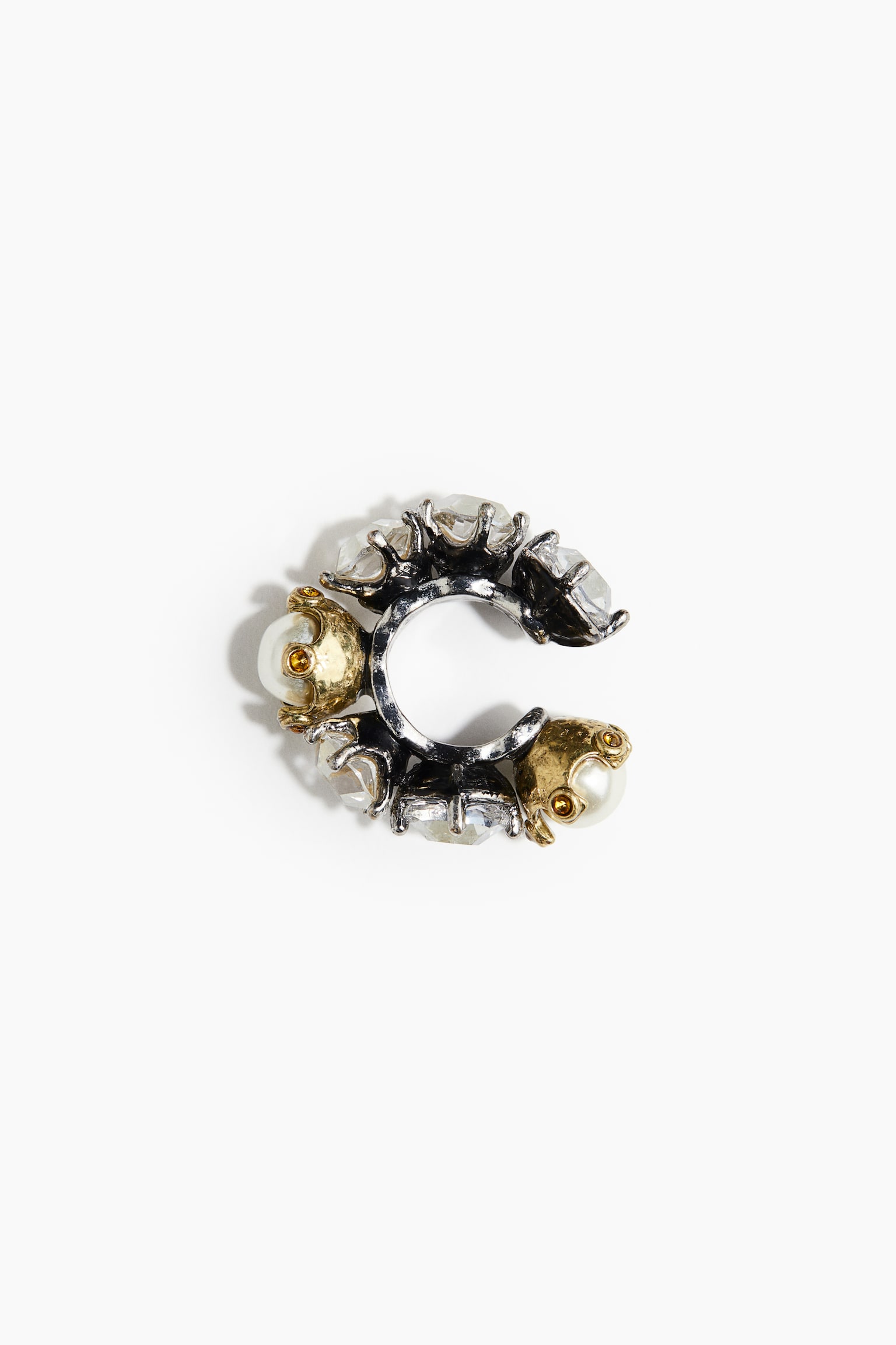 Rhinestone ear cuff - Silver-coloured - 2