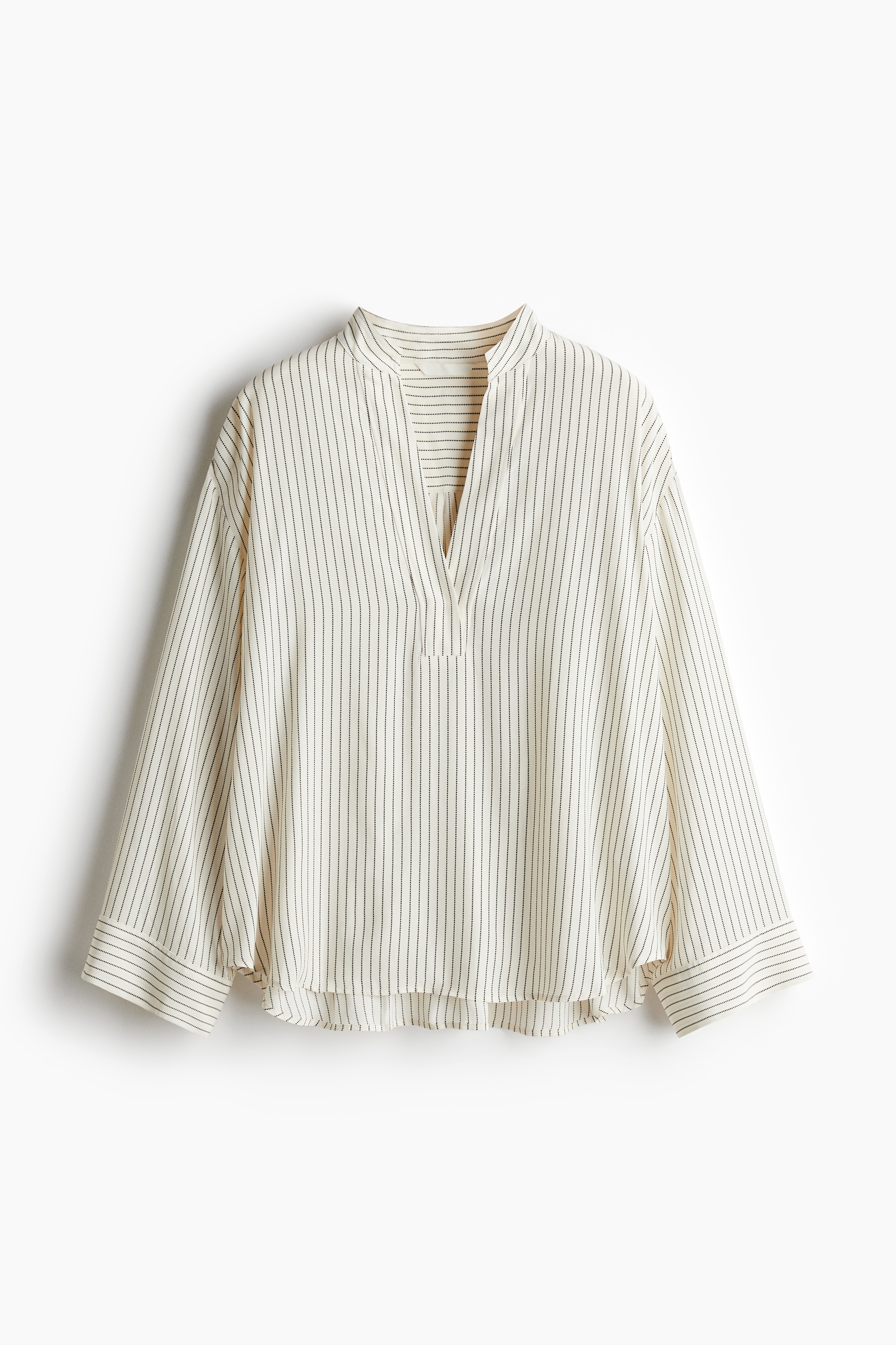 Oversized Viscose Blouse - Cream/striped