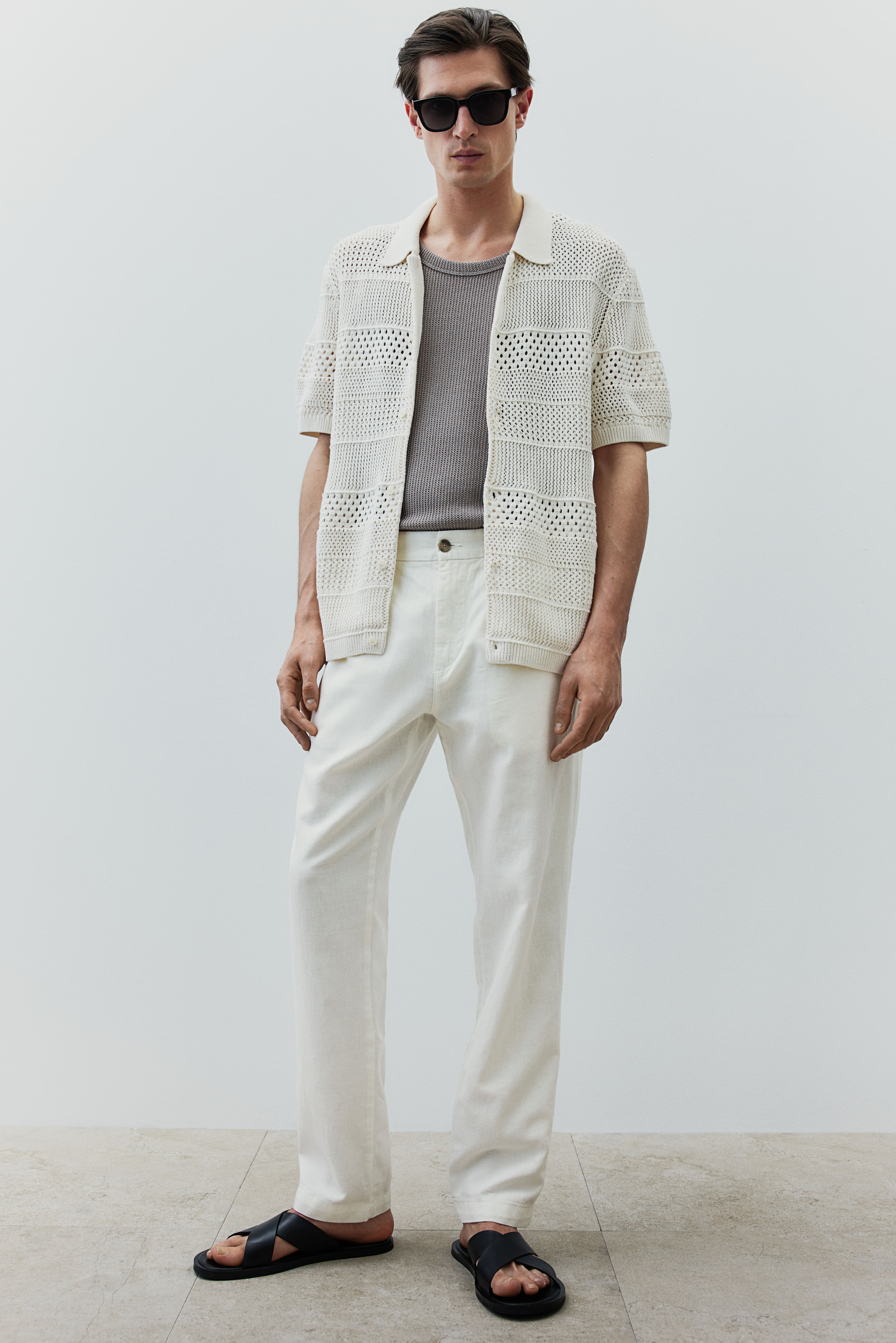 H and m white trousers hotsell