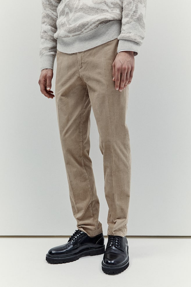 Slim Fit Corduroy trousers - Beige/Black/Dark grey/White - 5