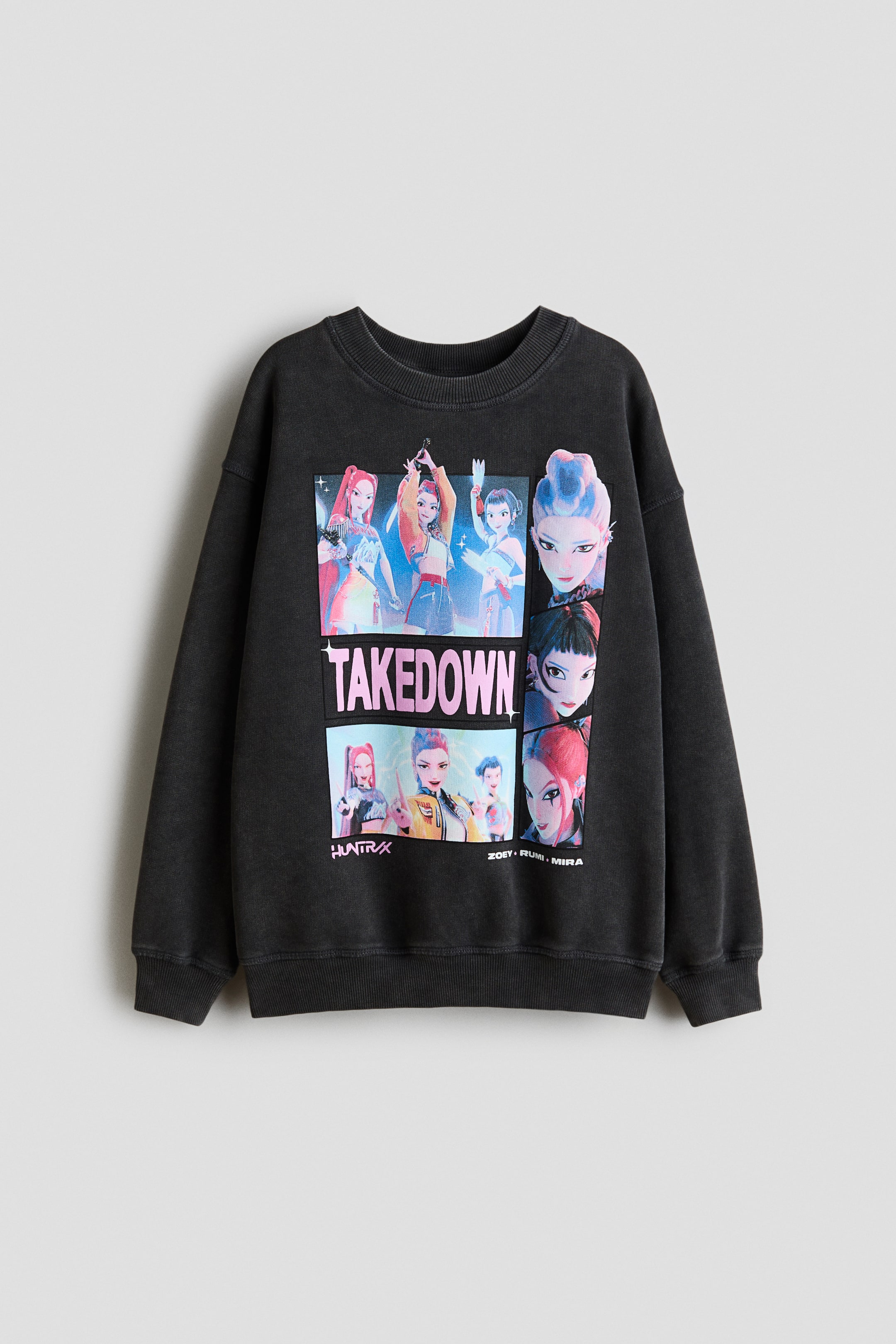 Größeres Bild ansehen: Oversized Sweatshirt mit Printmotiv - Dunkelgrau/Demon Hunters - Kids | H&M DE 1
