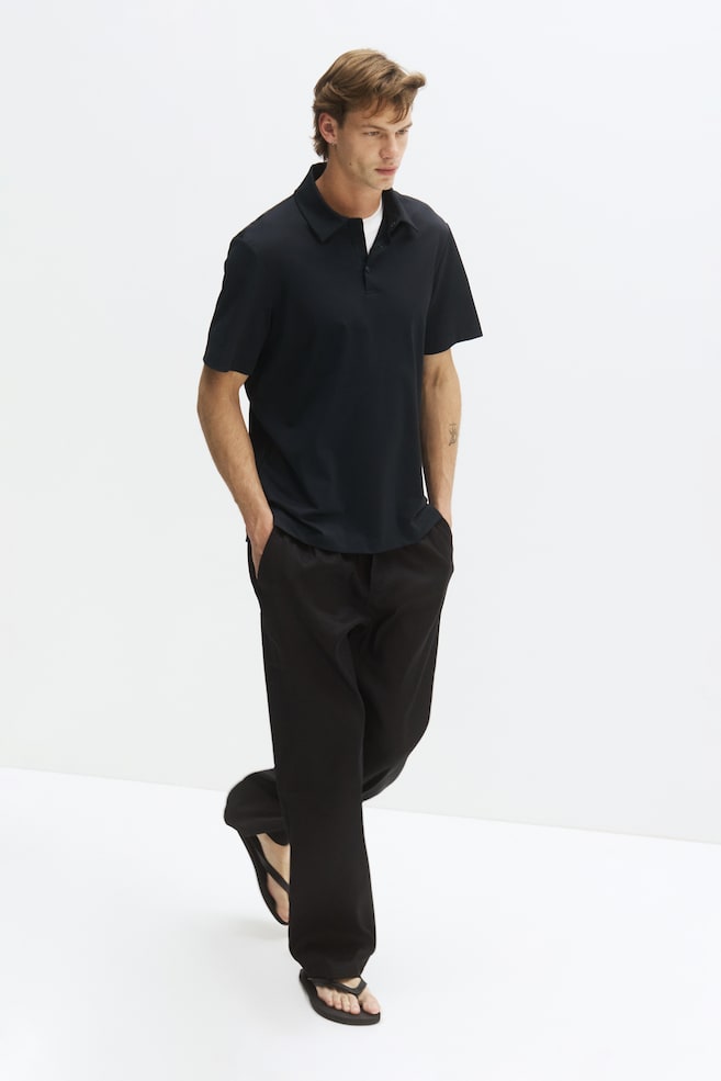 Cooling Regular-Fit Polo Shirt - Black/Dark blue - 1