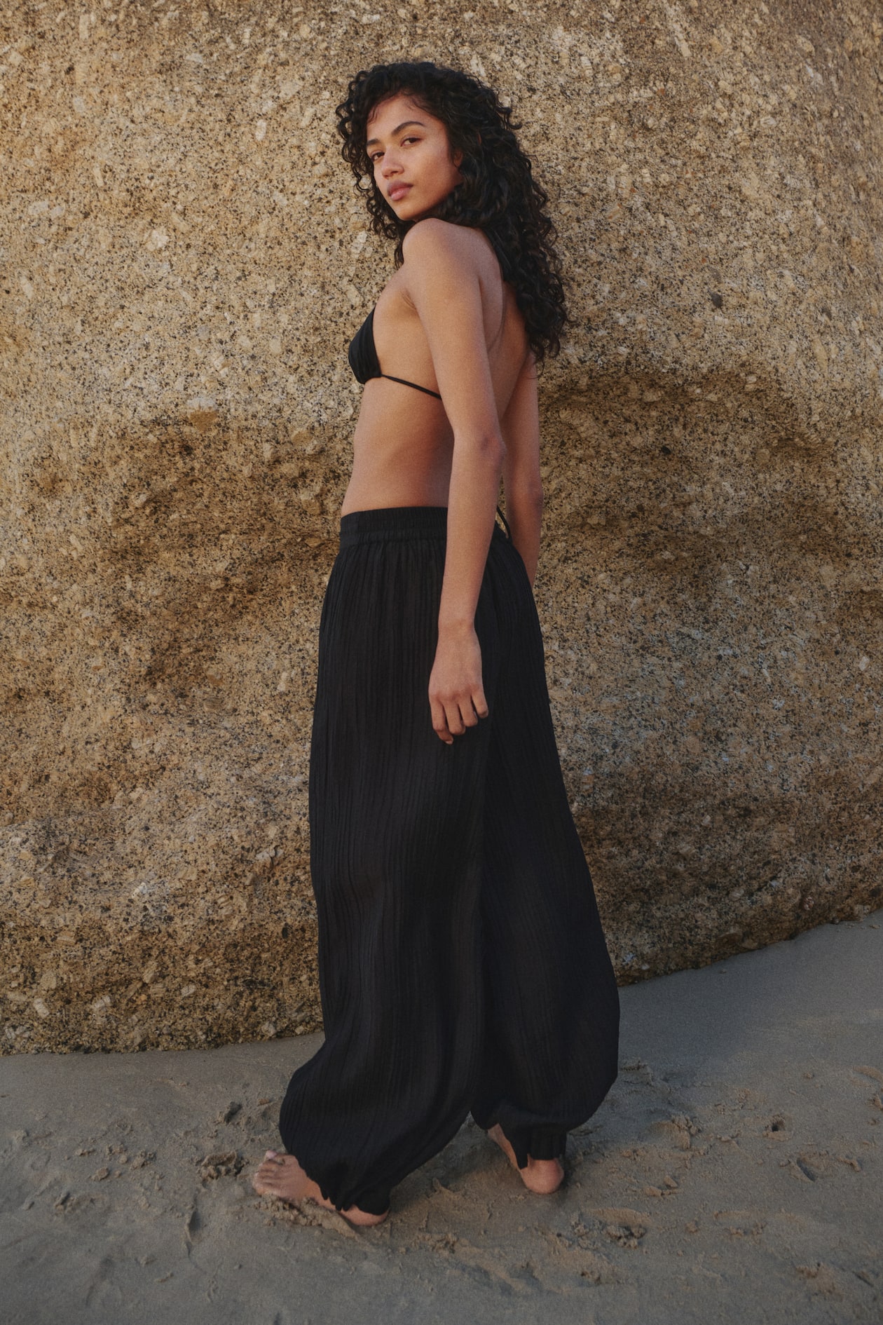 Crinkled Drawstring Pants - image 2