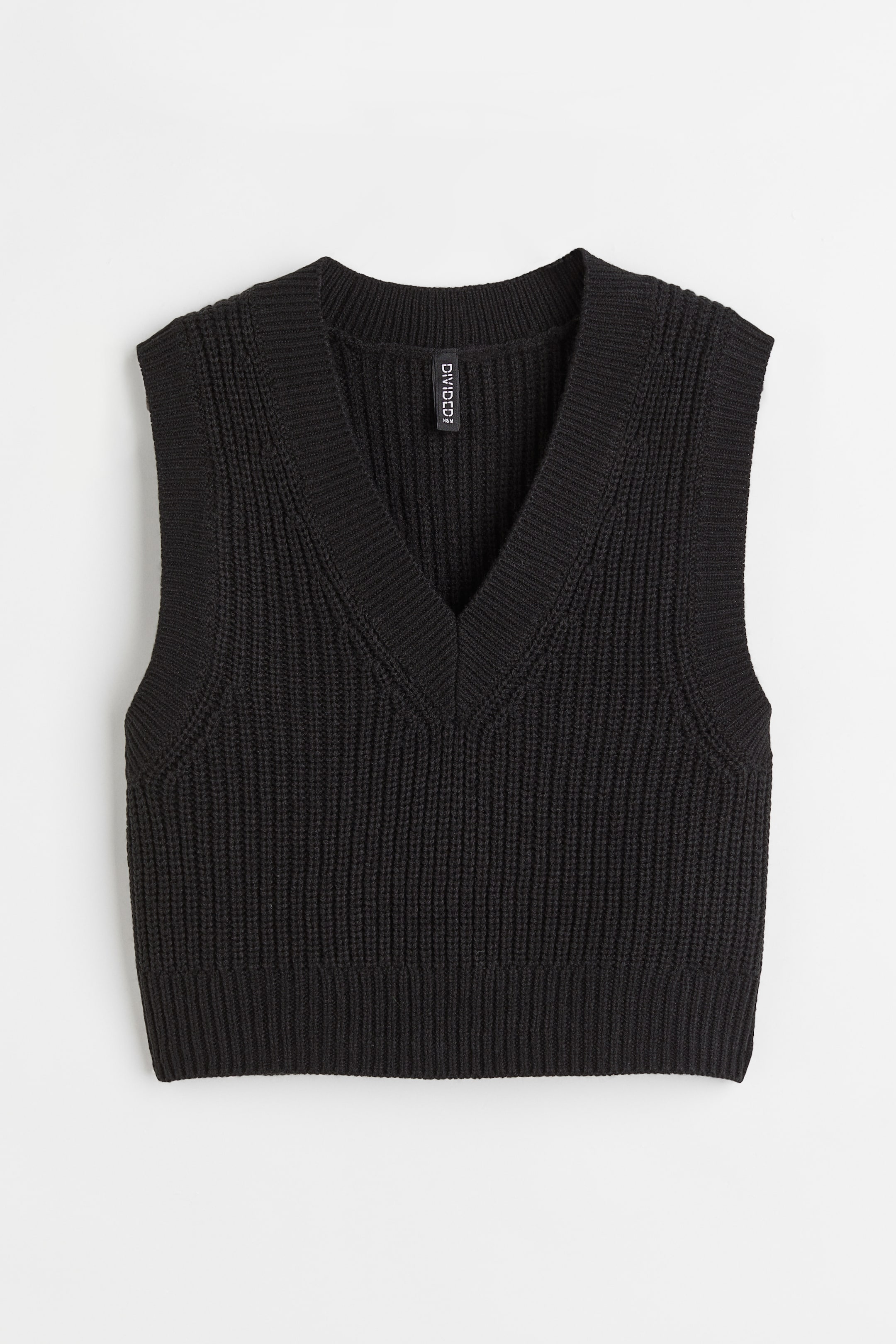 Rib-knit Sweater Vest - Black - Ladies | H&M US