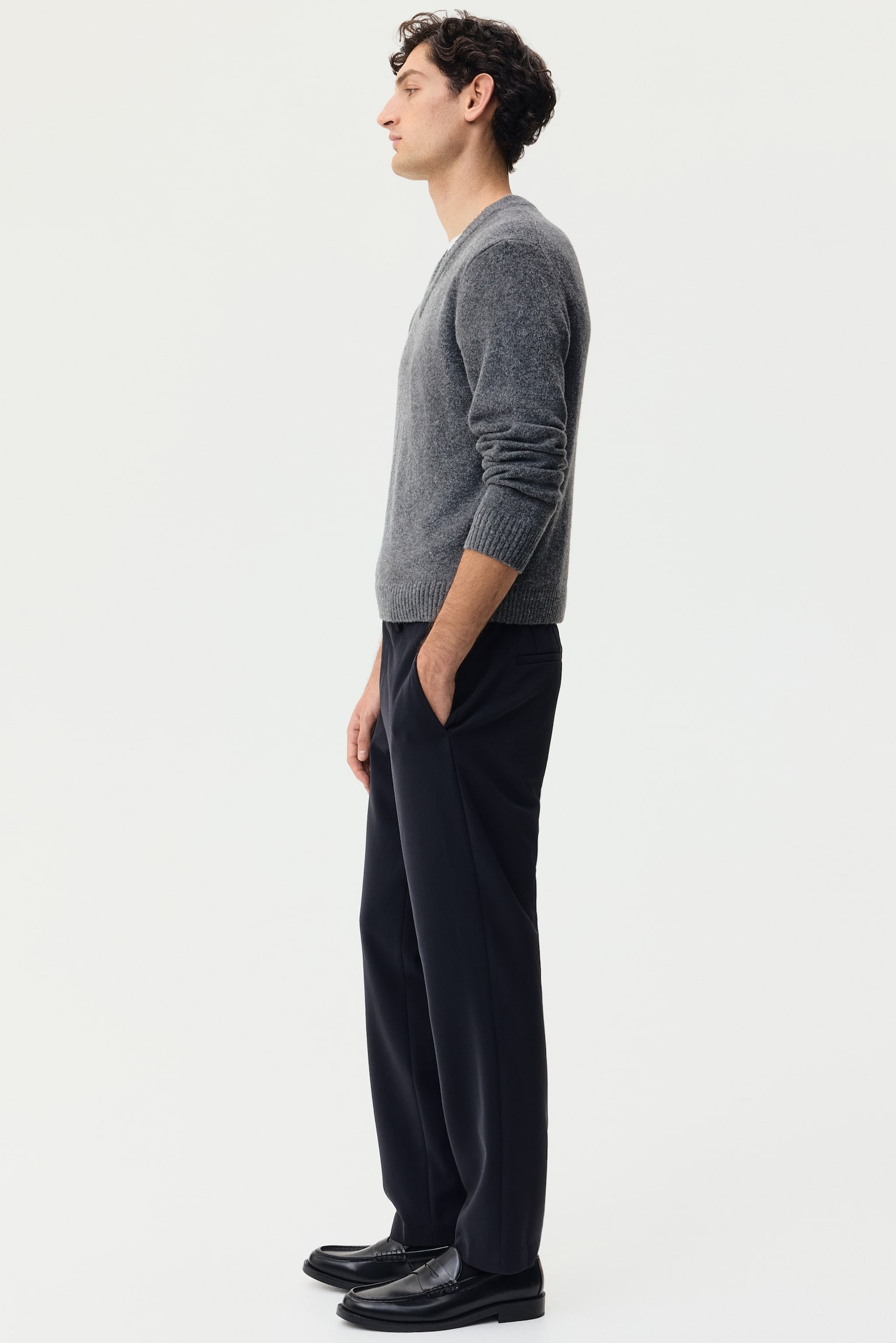 Slim Fit Tailored trousers - Navy blue/Black - 5