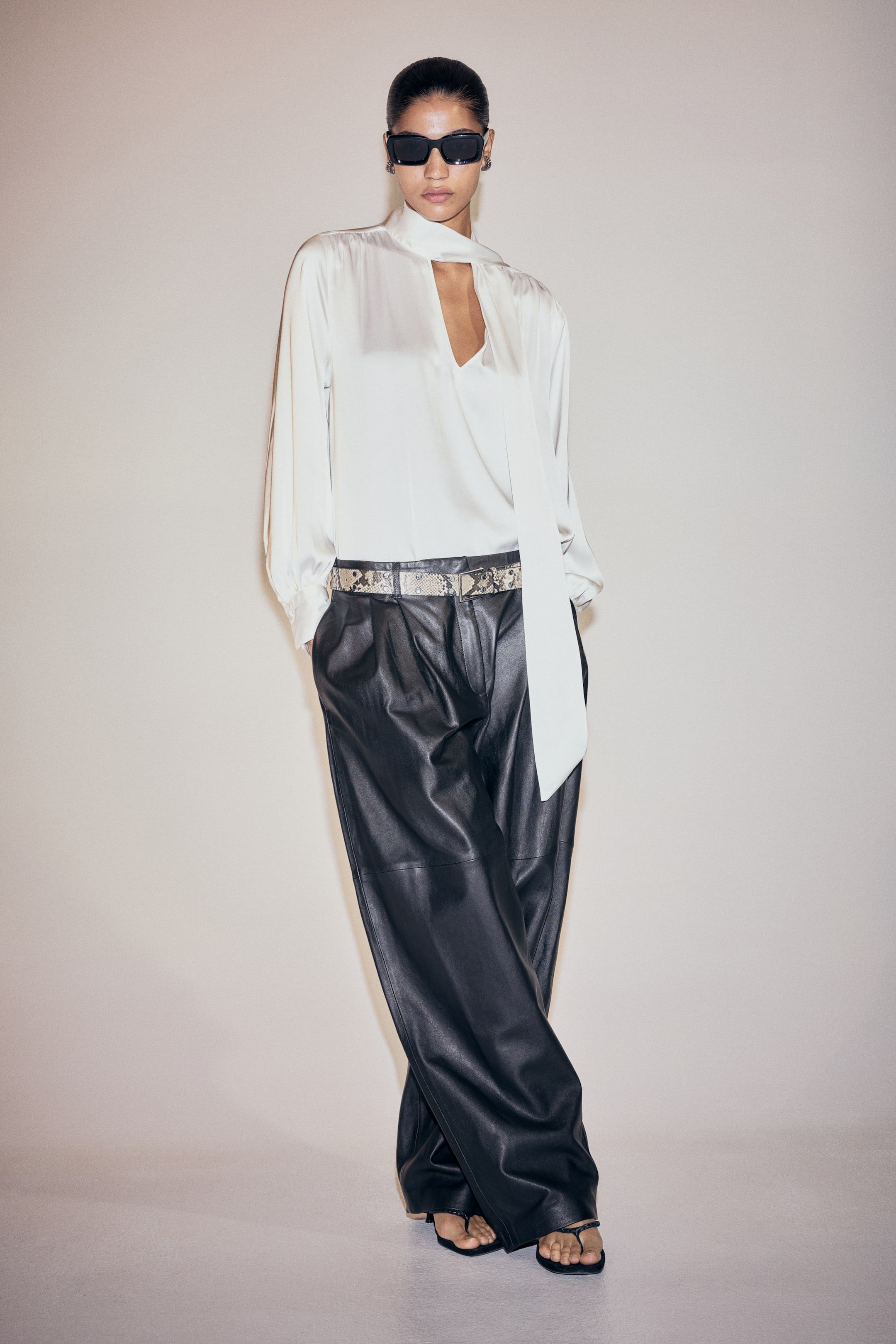 Vezi imaginea mai mare: Bluză din șifon cu panglici - Alb - FEMEI | H&M RO 2