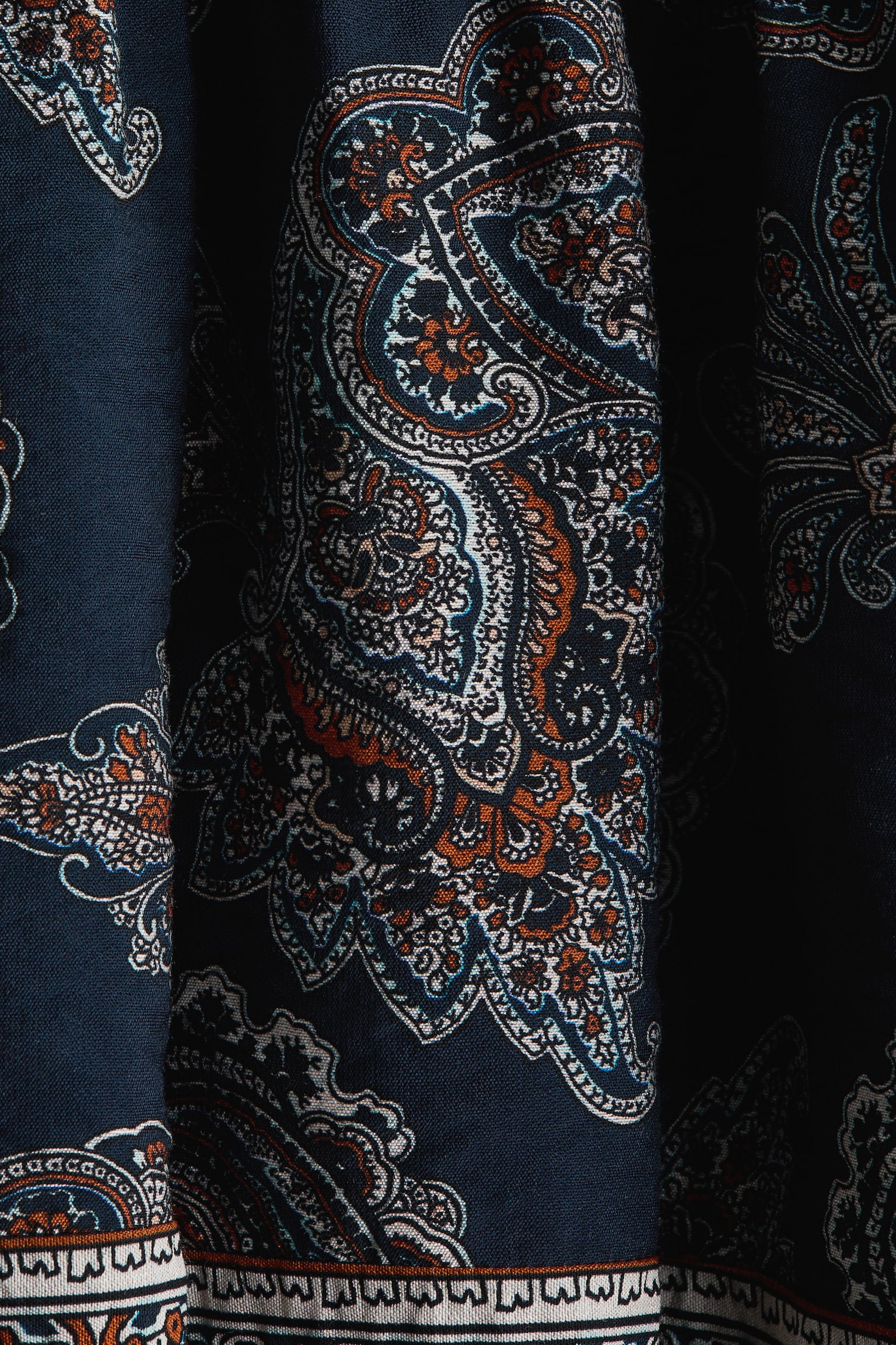 Tie-belt tunic dress - Dark blue/Paisley pattern/Black/Floral - 5