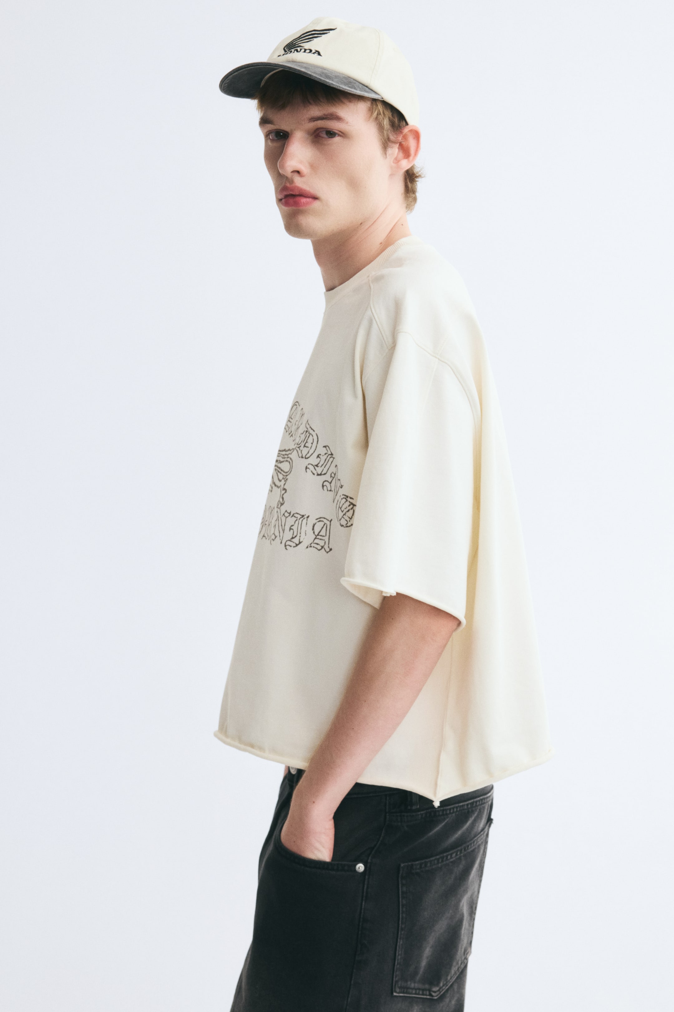 T-shirt imprimé ample en coton