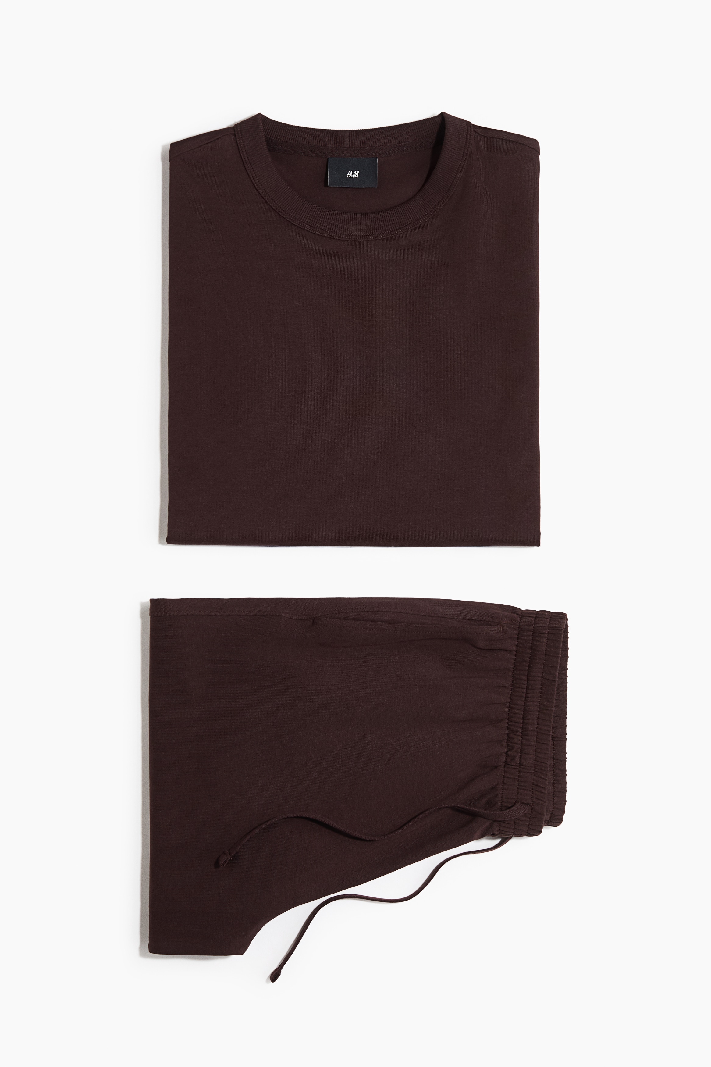 Pyjama aus Jersey - Dunkelbraun/Marineblau