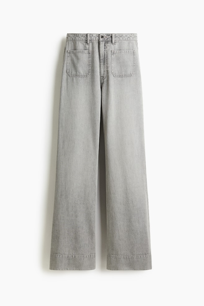 Wide Ultra High Jeans - Grijs/Donker denimblauw - 1