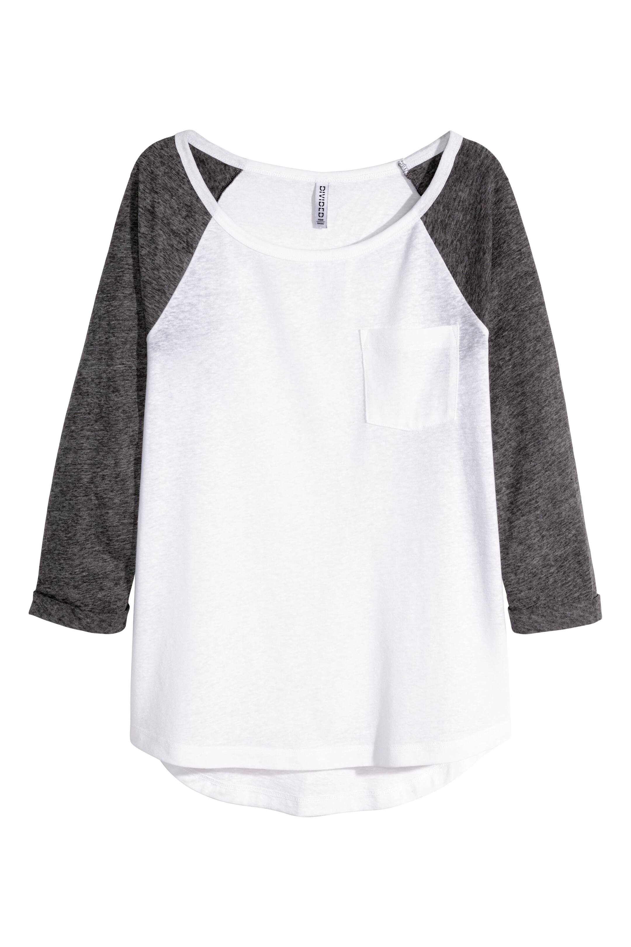 Vezi imaginea mai mare: Bluză din jerseu - Alb/gri - FEMEI | H&M RO 1