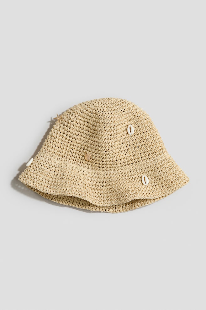Strohhut mit Verzierungen - Naturbeige - 1