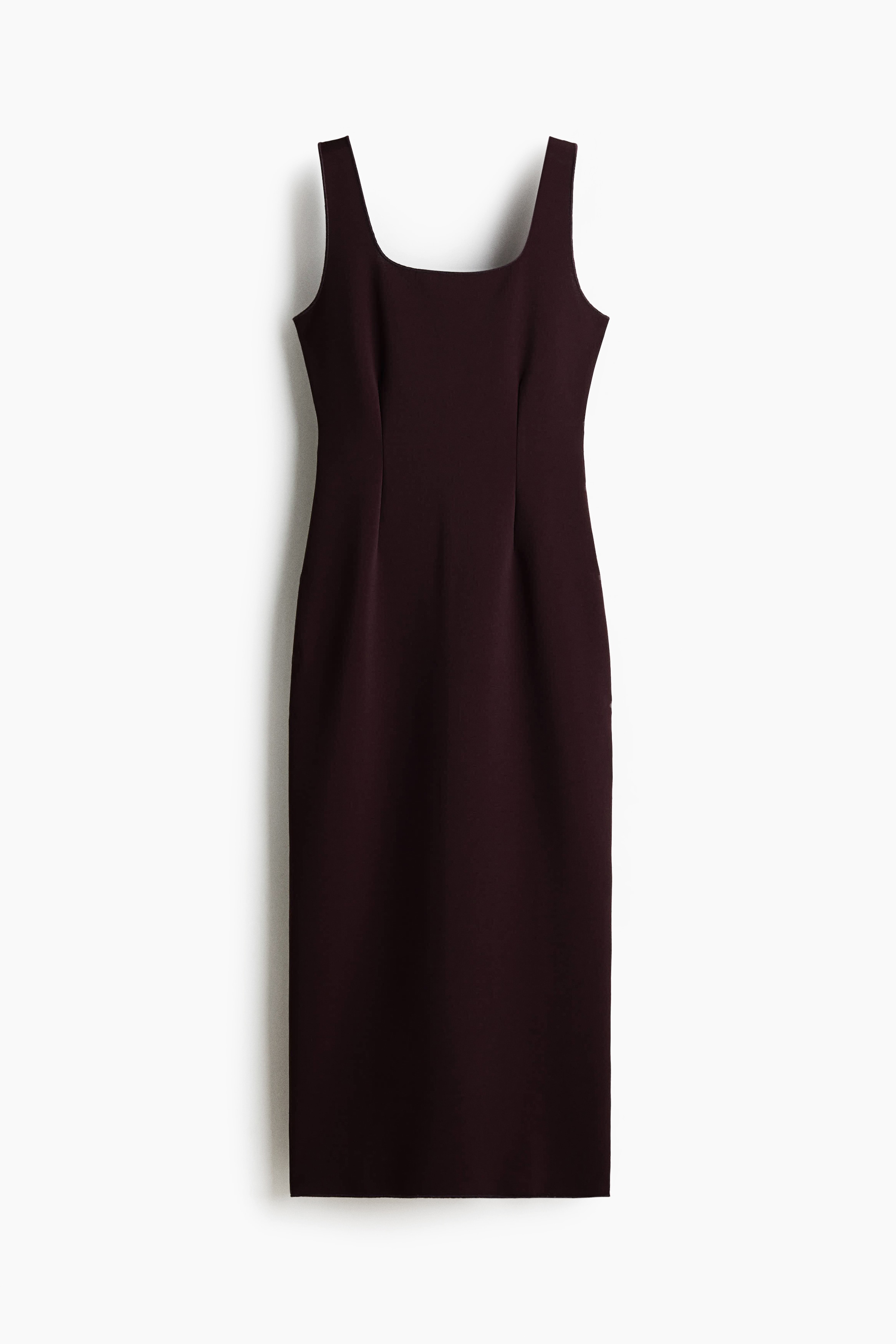 Jurk met coupenaden - Bordeauxrood/Zwart/Donkerbruin