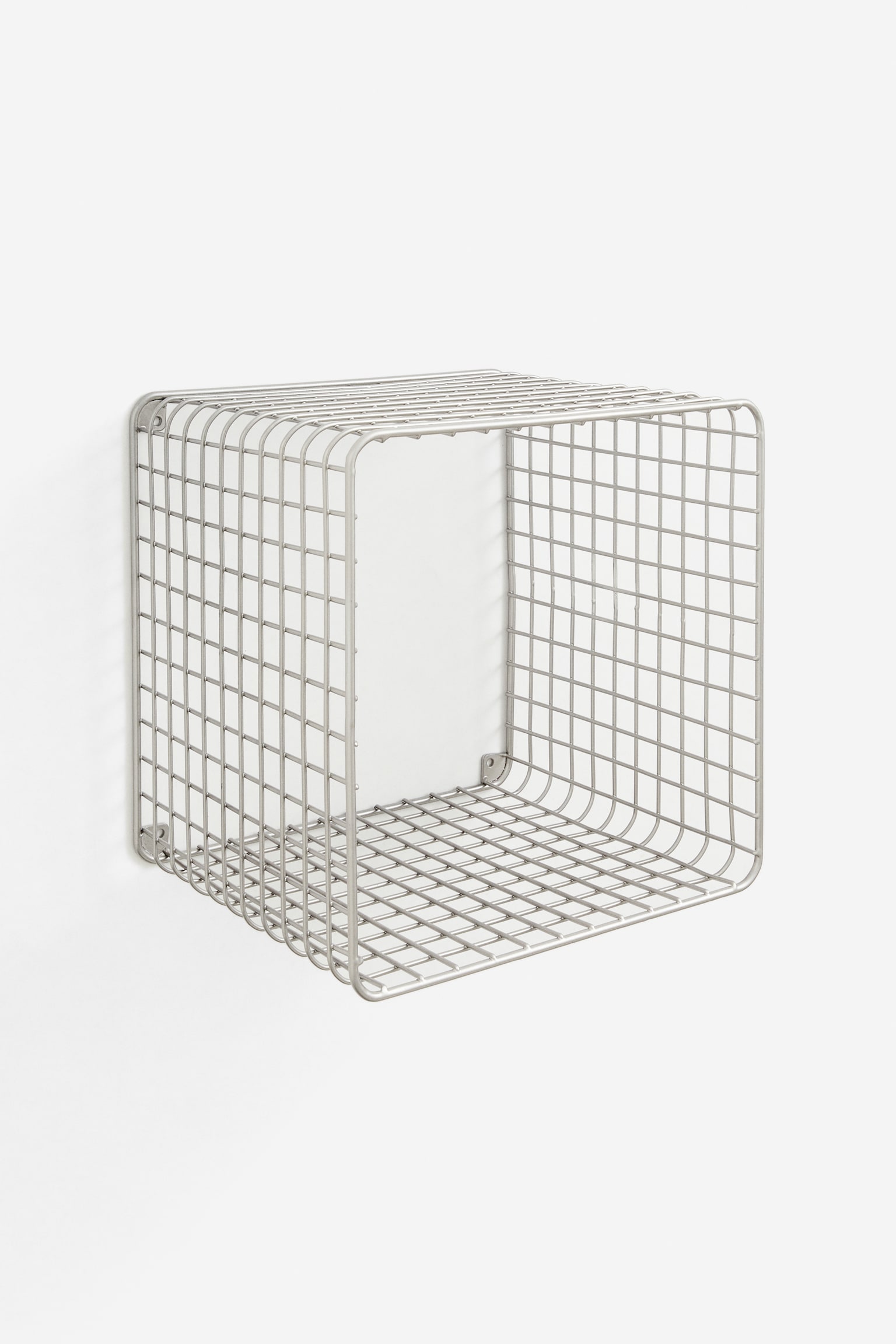 Metal wire wall shelf - Silver-coloured/Black - 1