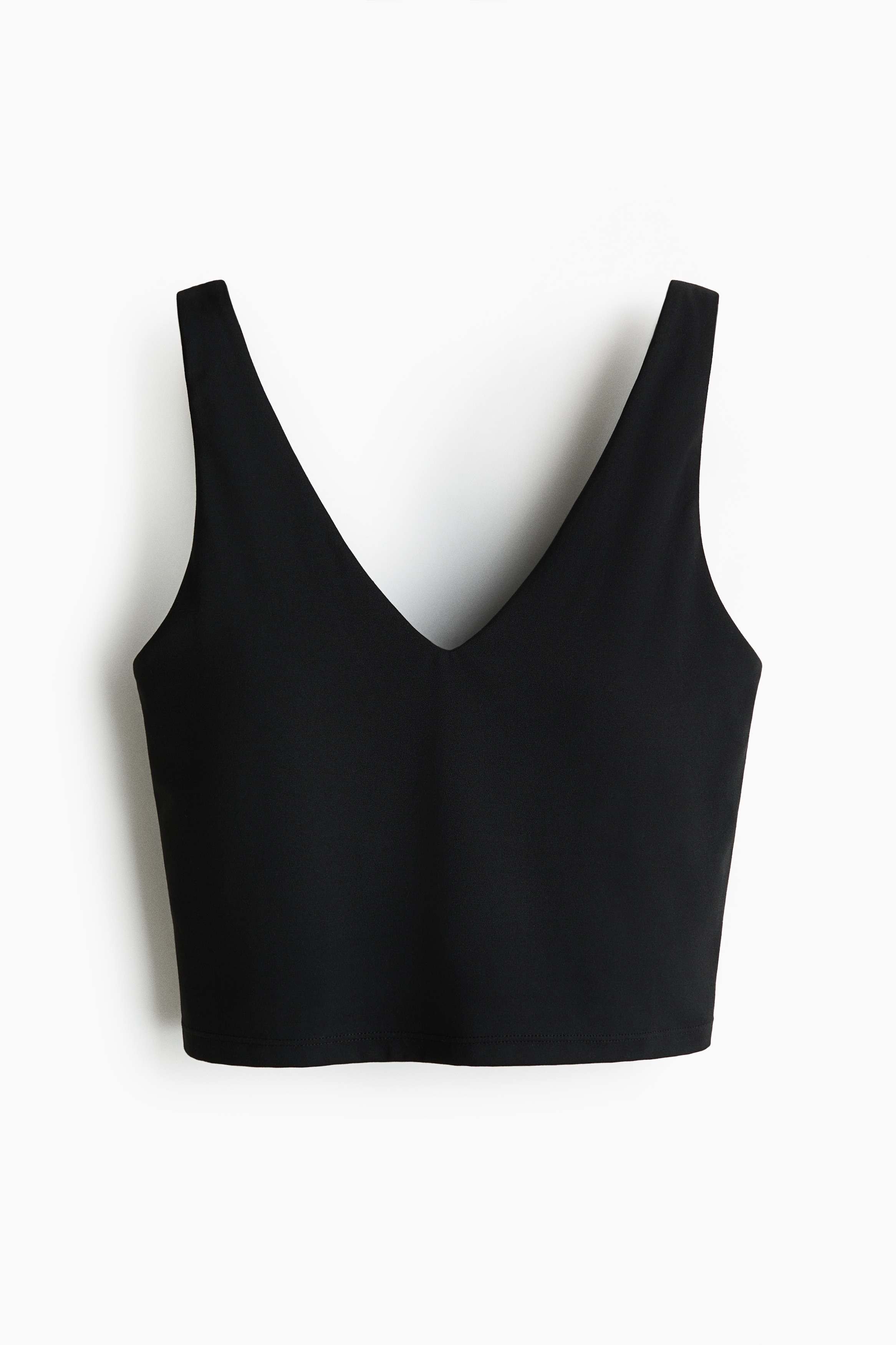 Sports Crop Top with SoftMove™ - Black/Coffee bean brown