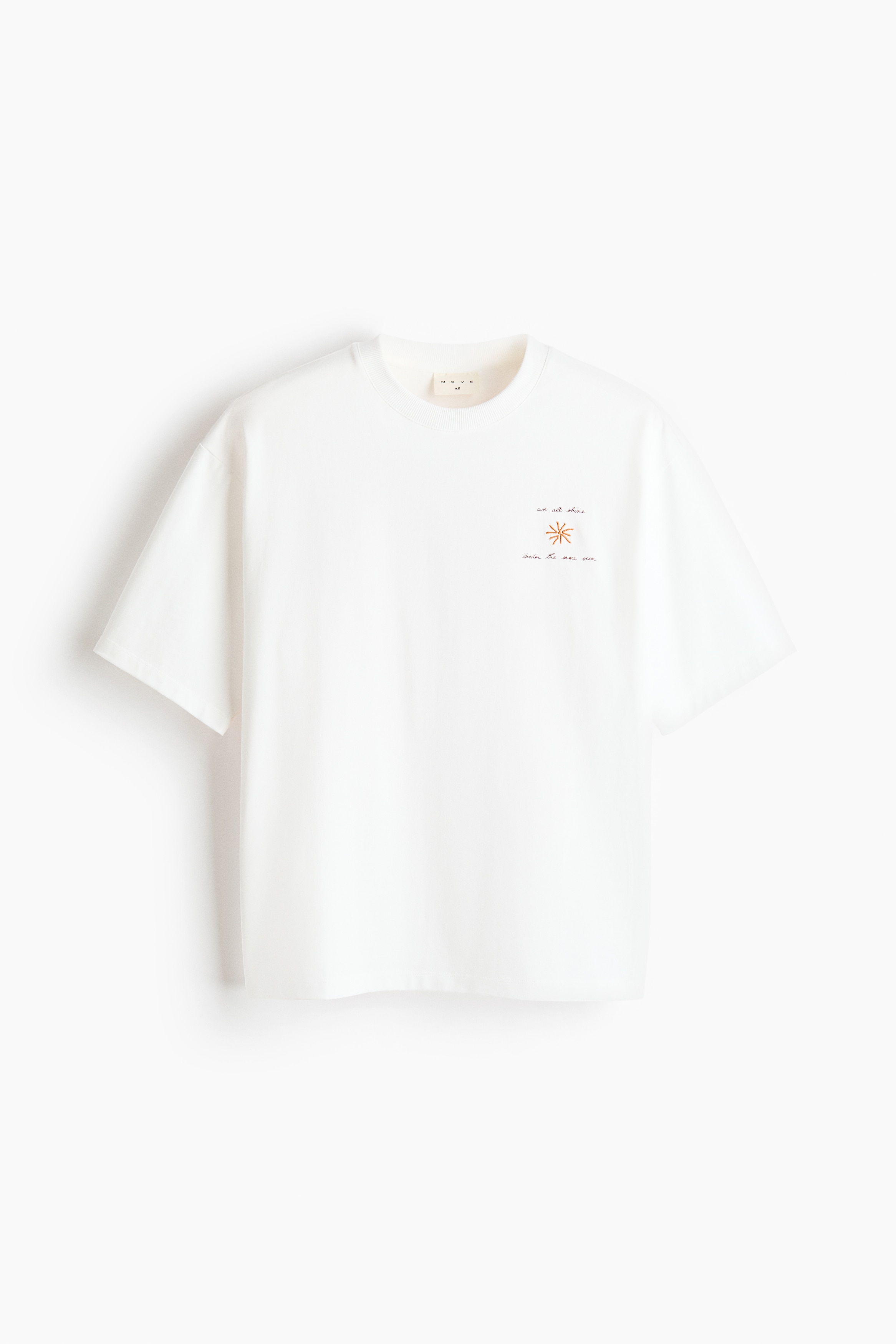 Loose-Fit Printed Sports T-Shirt - White/Solar