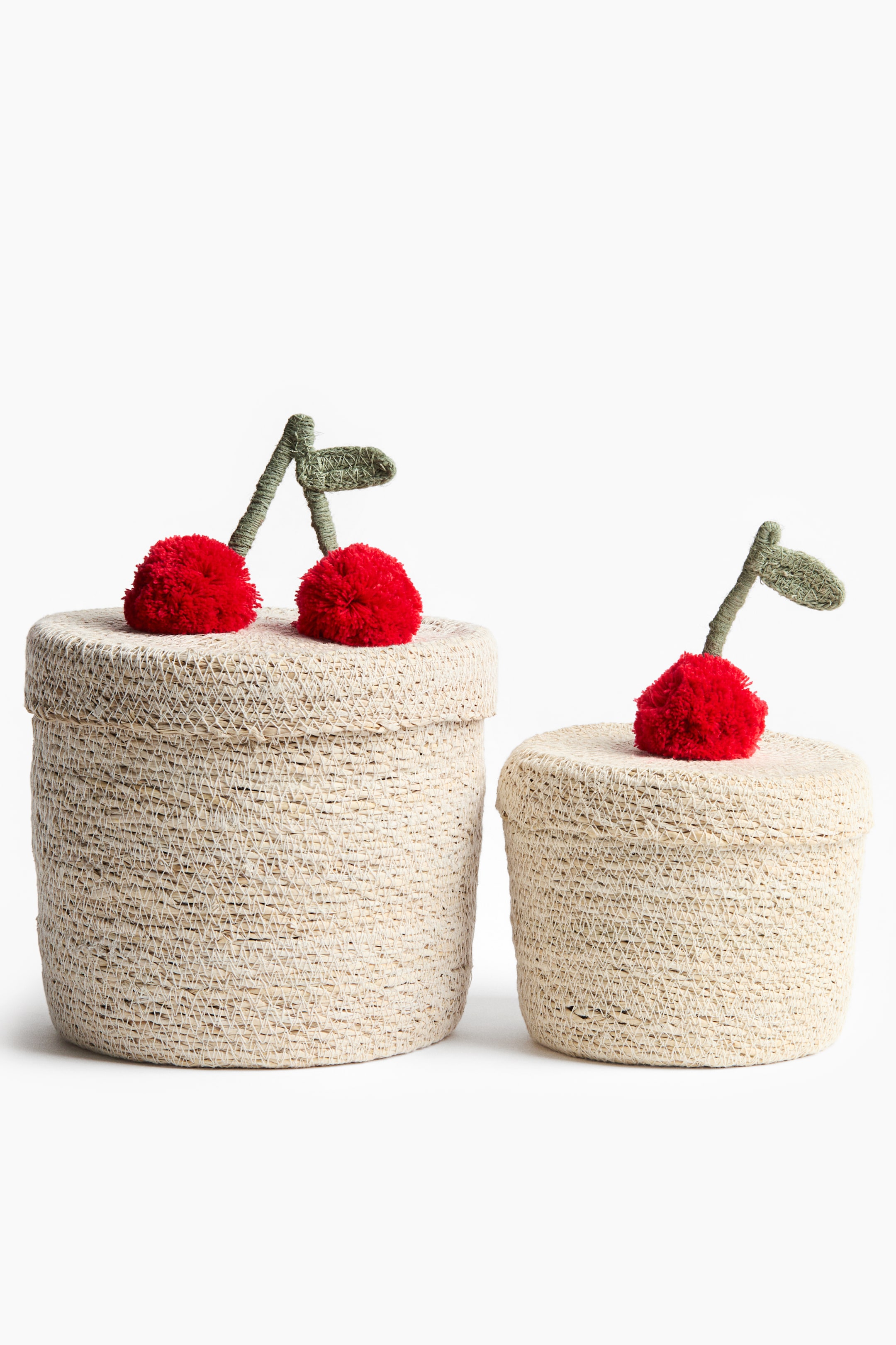 Small Pompom Seagrass Storage Basket