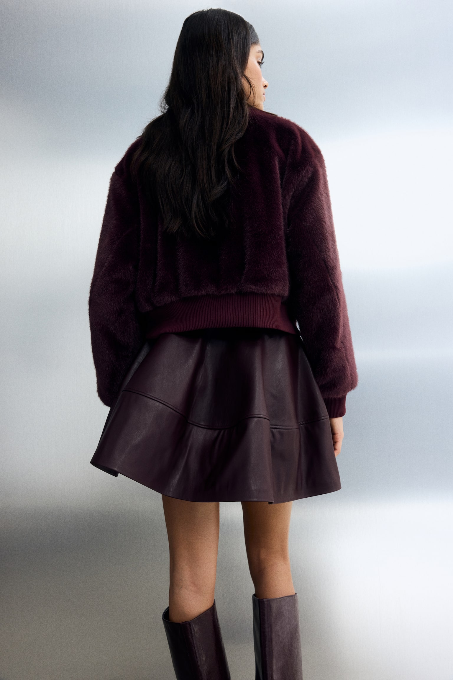 Kifordítható bomberdzseki - Szilvapiros/Fekete - 4