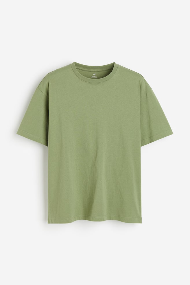 T-shirt Loose Fit - Verde/Arancione scuro/Beige chiaro - 1