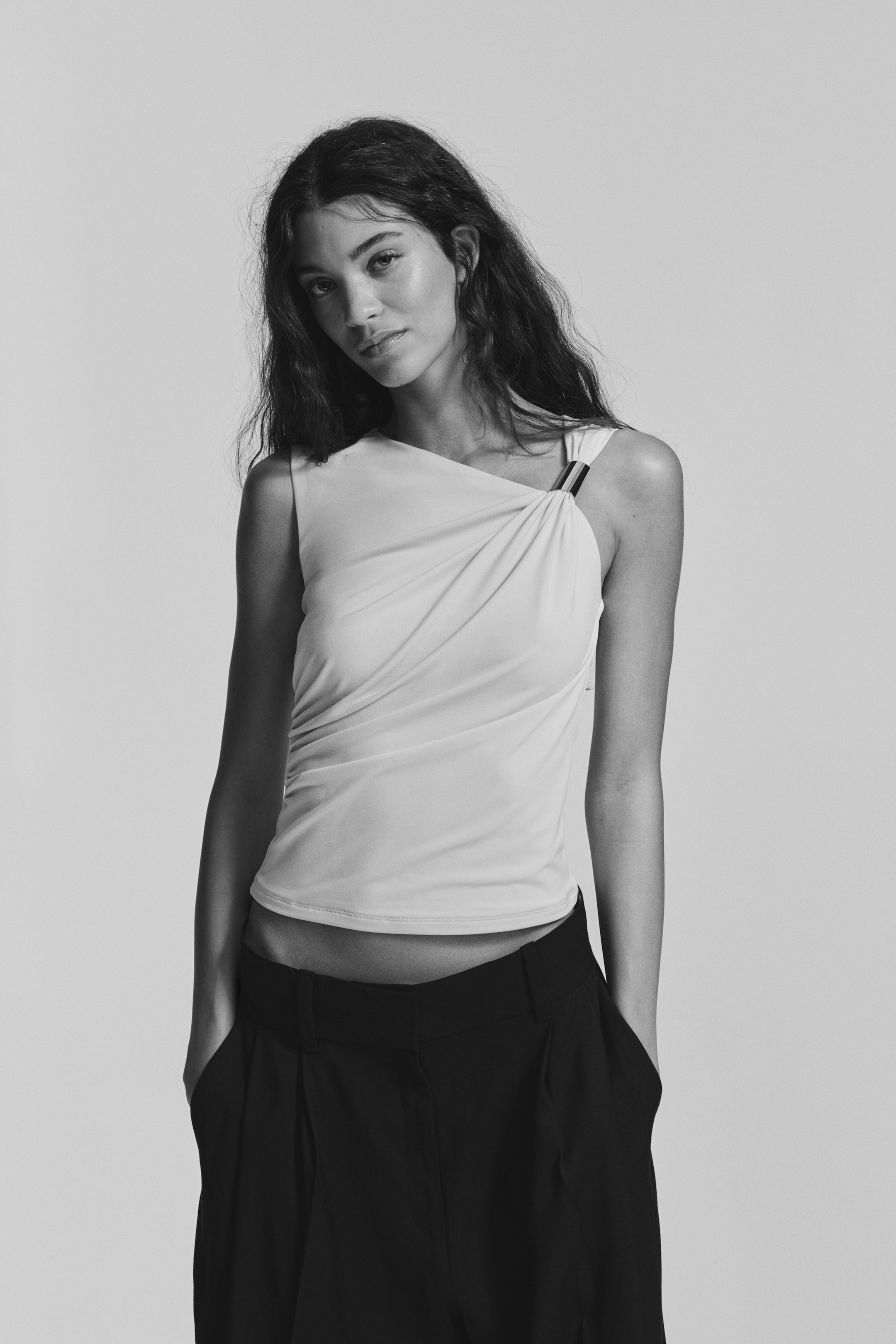 View larger image: Draped top - Light beige - Ladies | H&M IN 1