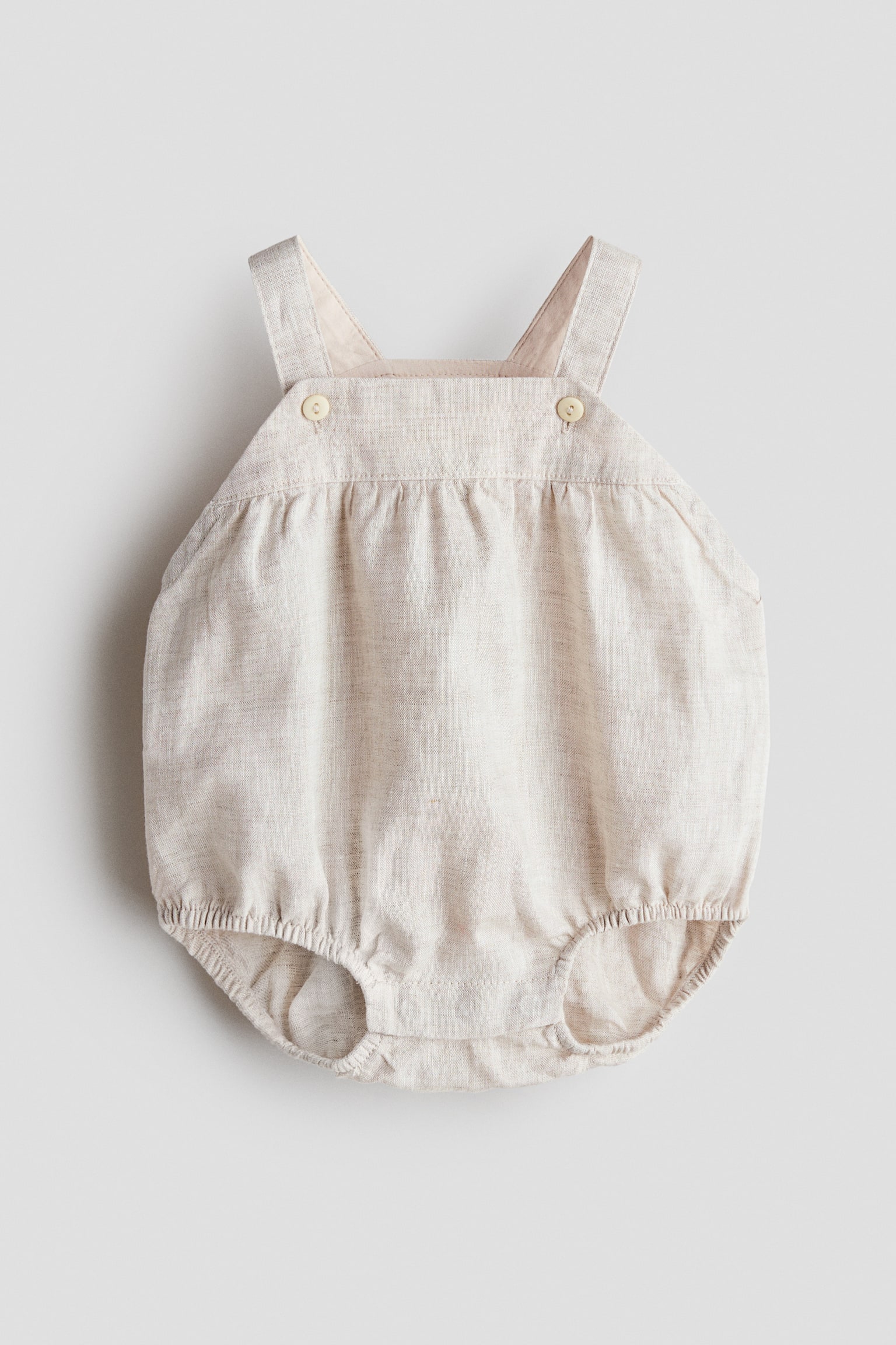 Linen romper suit - Açık bej - 1