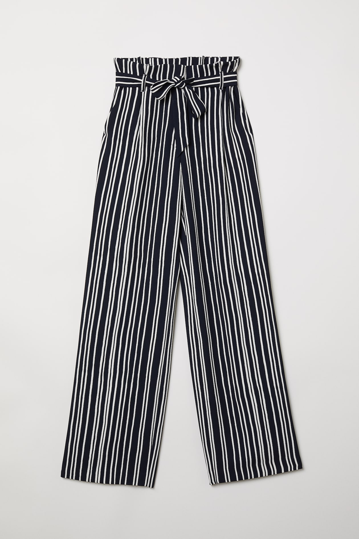 Paper bag trousers Blue-black/White striped Ladies H&M IN