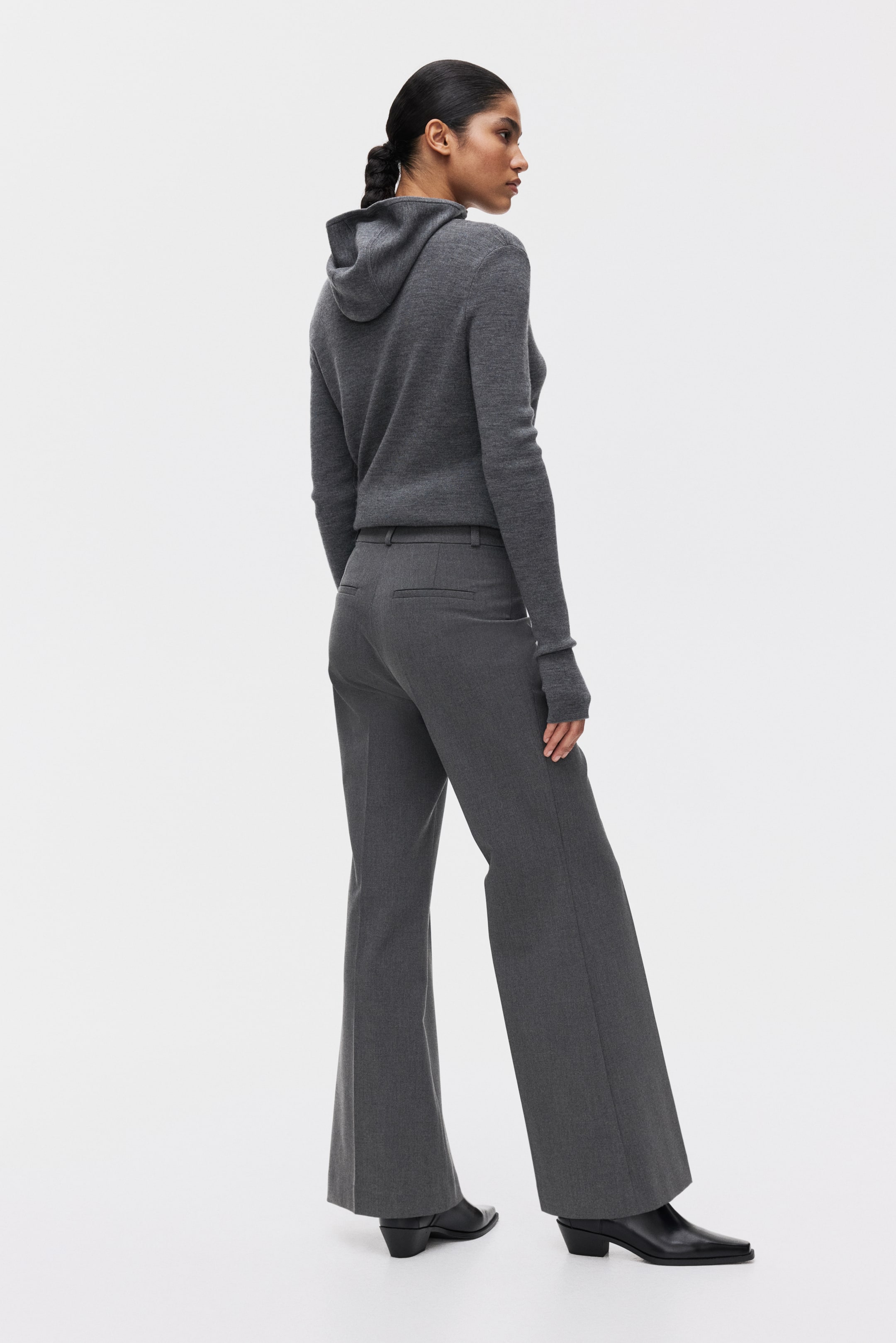 拡大画像を表示: テーラードパンツ - グレーメランジ - レディース | H&M JP 4