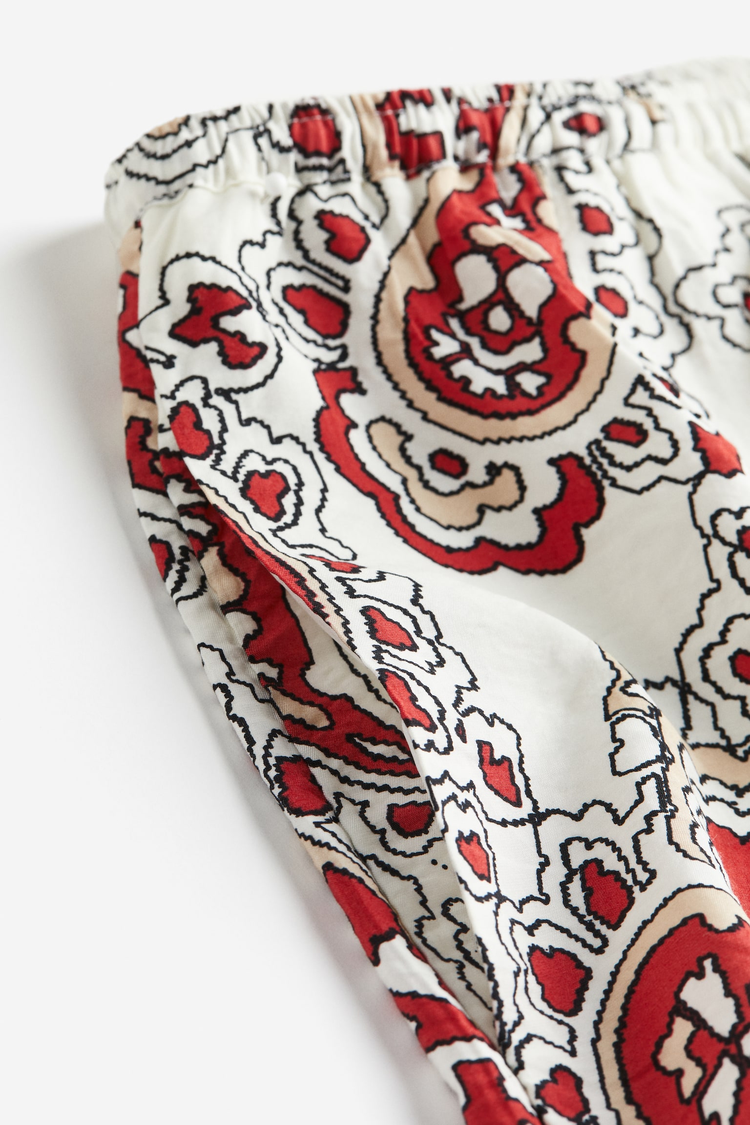 Pull-on trousers - White/Paisley-patterned/Turquoise/Patterned/Light olive green - 2