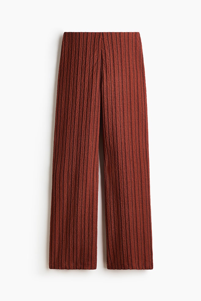 Wide crinkled trousers - Dark orange/Dark mole/Striped - 1